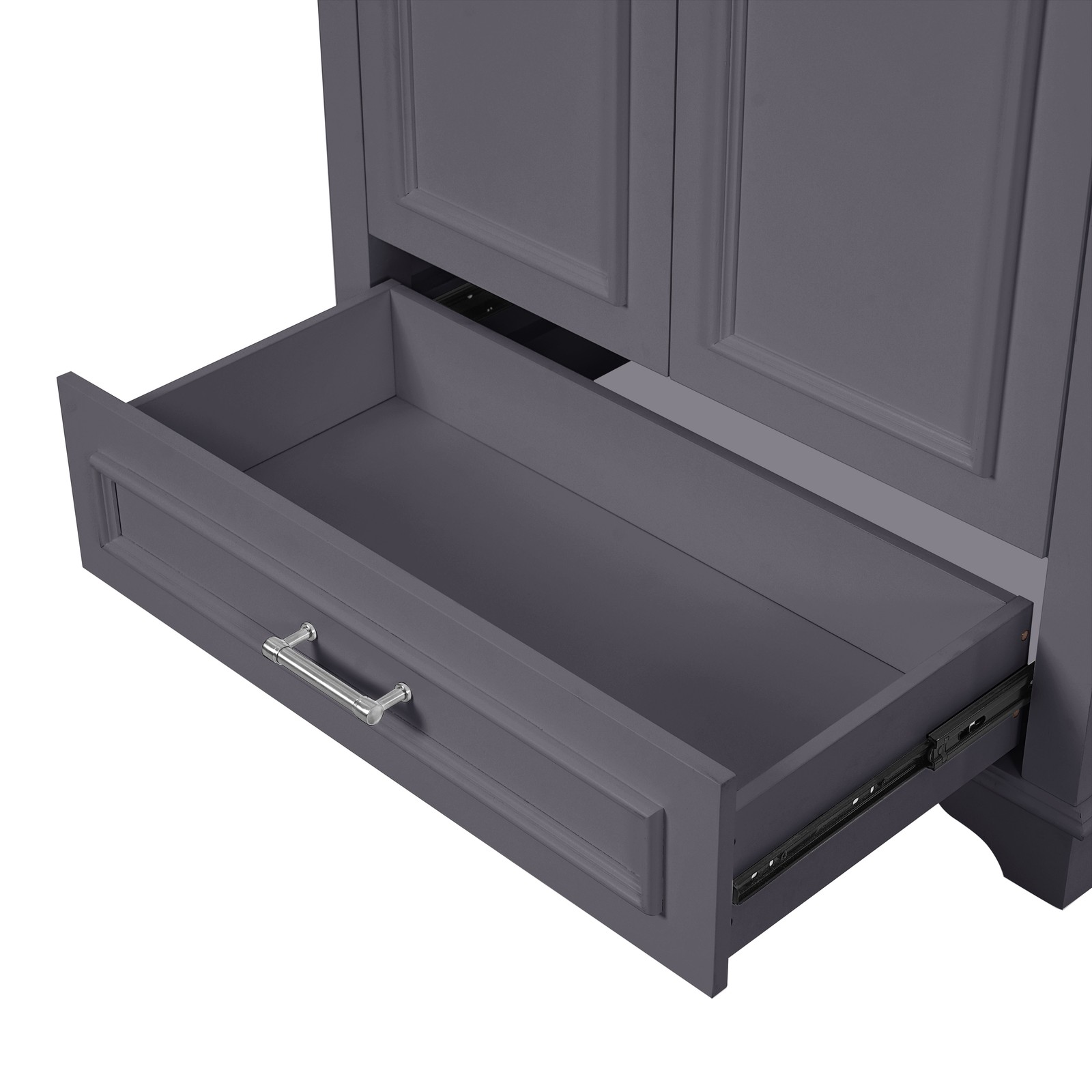 30.5″ Bathroom Vanity with Ceramic Sink, 2 Soft Close Doors, Solid Wood Frame