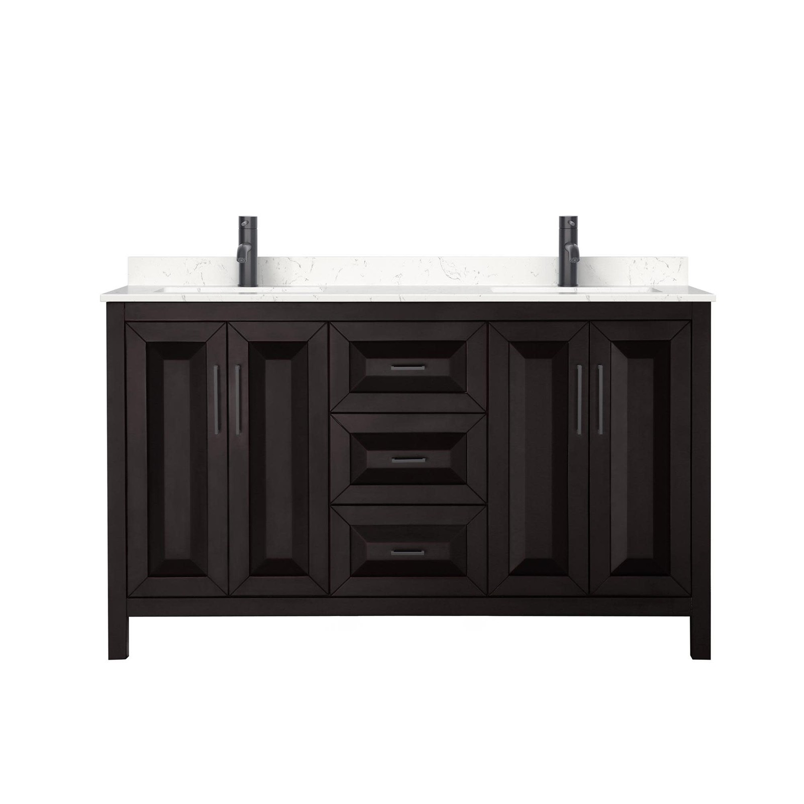 Wyndham Collection WCV252560D-VCA-MXX Daria 60″ – Dark Gray / White Cultured