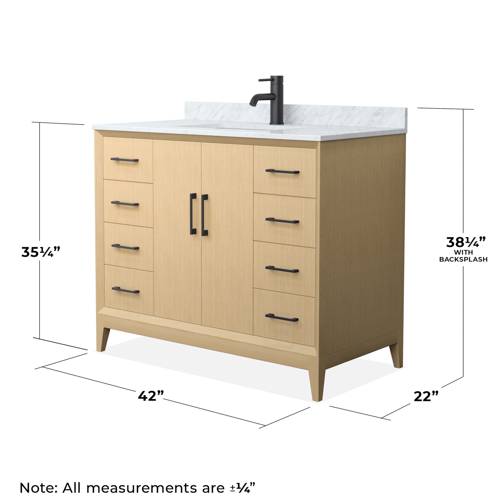 Wyndham Collection WCH7575-42S-CMUNS-MXX Janna 42″ – White Oak / Brushed Nickel