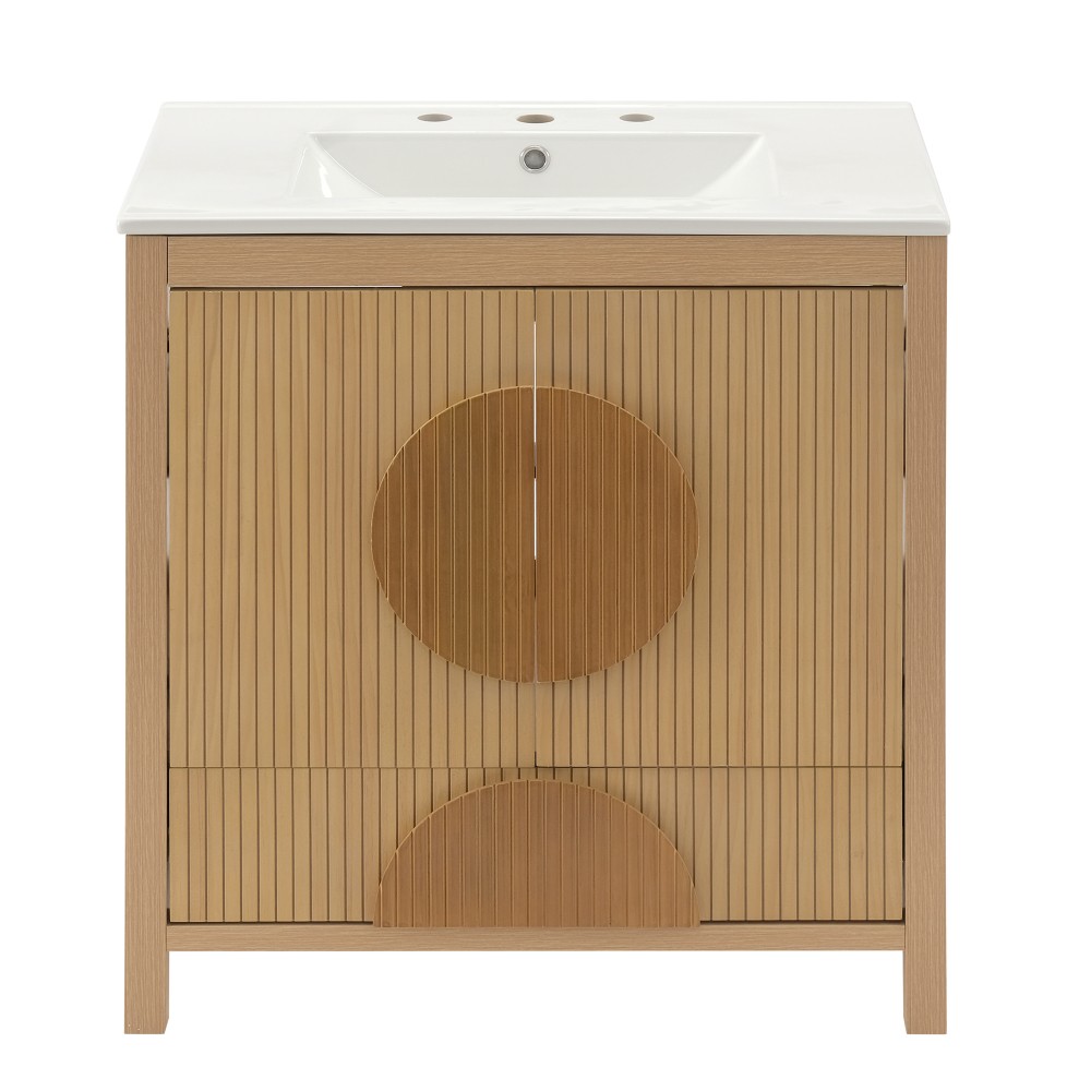30″ Bathroom Vanity with Sink & Soft-Close Door – Wood/MDF Cabinet