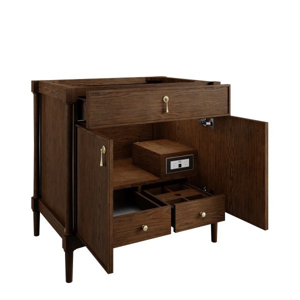 36″ James Martin Kinnsden D680-V36-SBK Single Vanity Cabinet Light Sable Oak