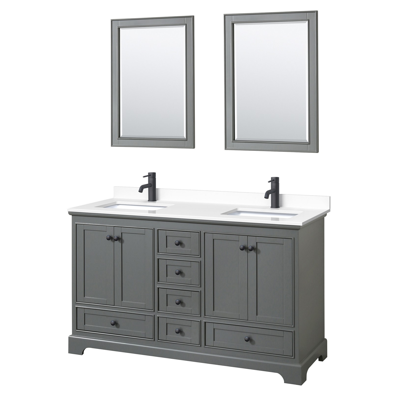 Wyndham Collection WCS202060D-VCA-M24 Deborah 60″ – White / Carrara Cultured