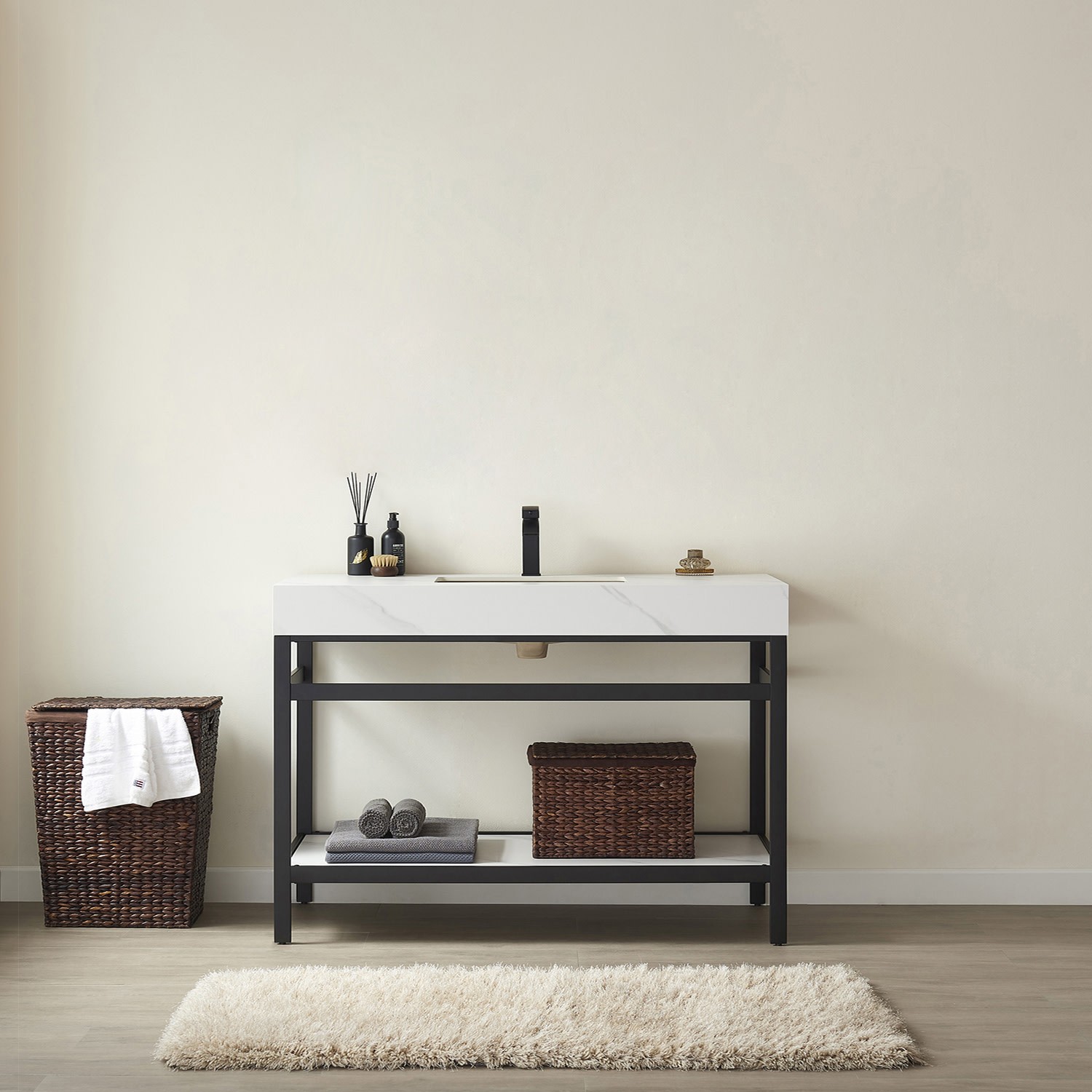 Miseno MV702548-NM Funes 48″ – Brushed Gold / White