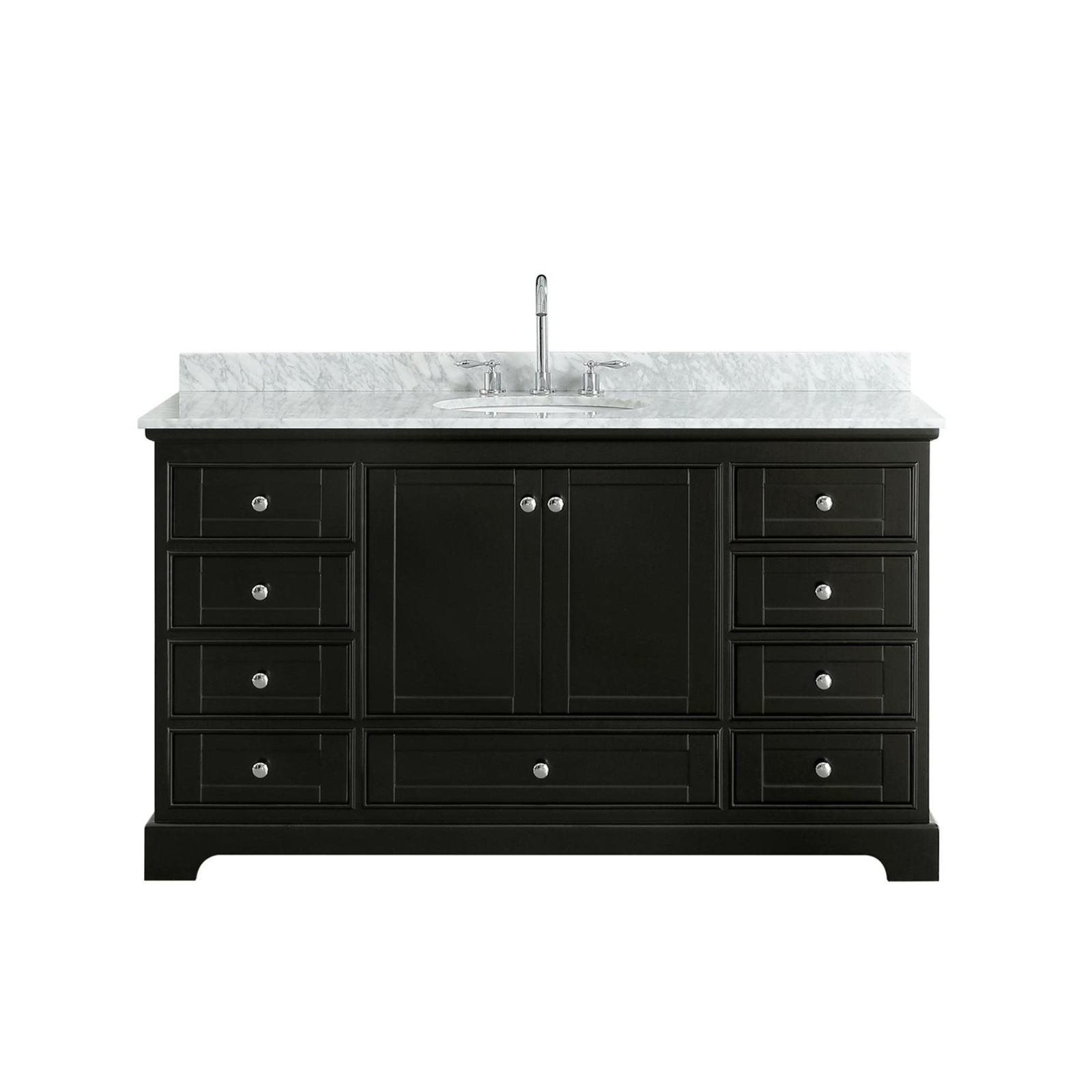 Wyndham Collection WCS202060SCMUNOMXX Deborah 60″ – White / White Carrara Marble