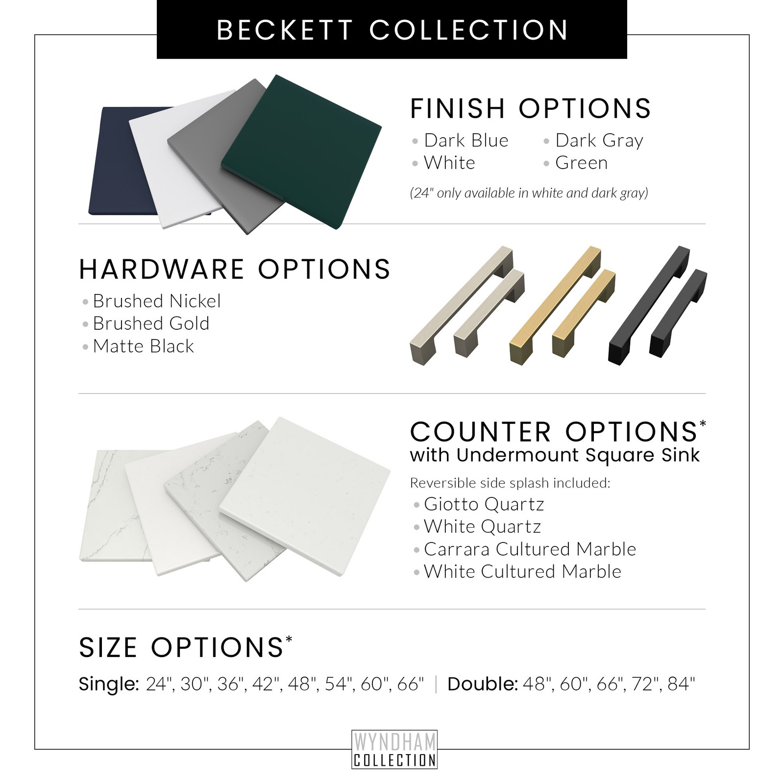 Wyndham Collection WCG242460DCCUNSMXX Beckett 60″ – Dark Gray / Carrara Cultured