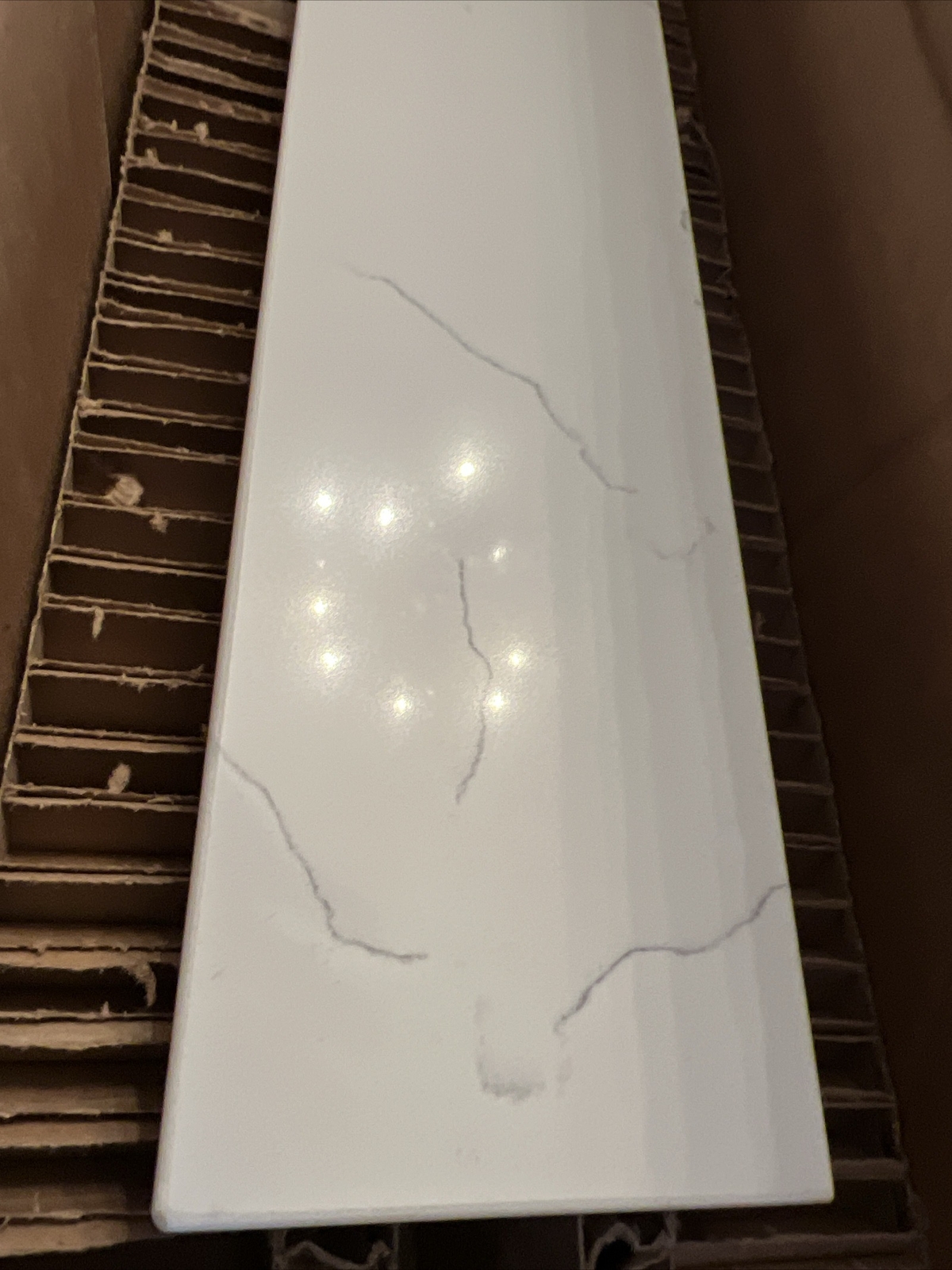 Wyndham Collection WCFVCA1SS 48-3/4″ L x 4″ H Marble Sidesplash – Carrara