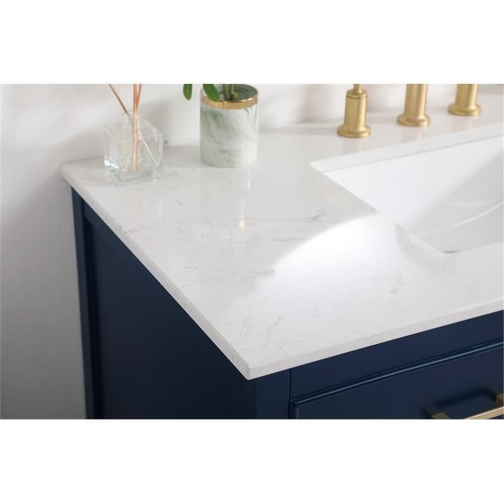 Elegant Decor Sinclaire 42″ Aluminum Alloy & MDF Single Bathroom Vanity in Blue