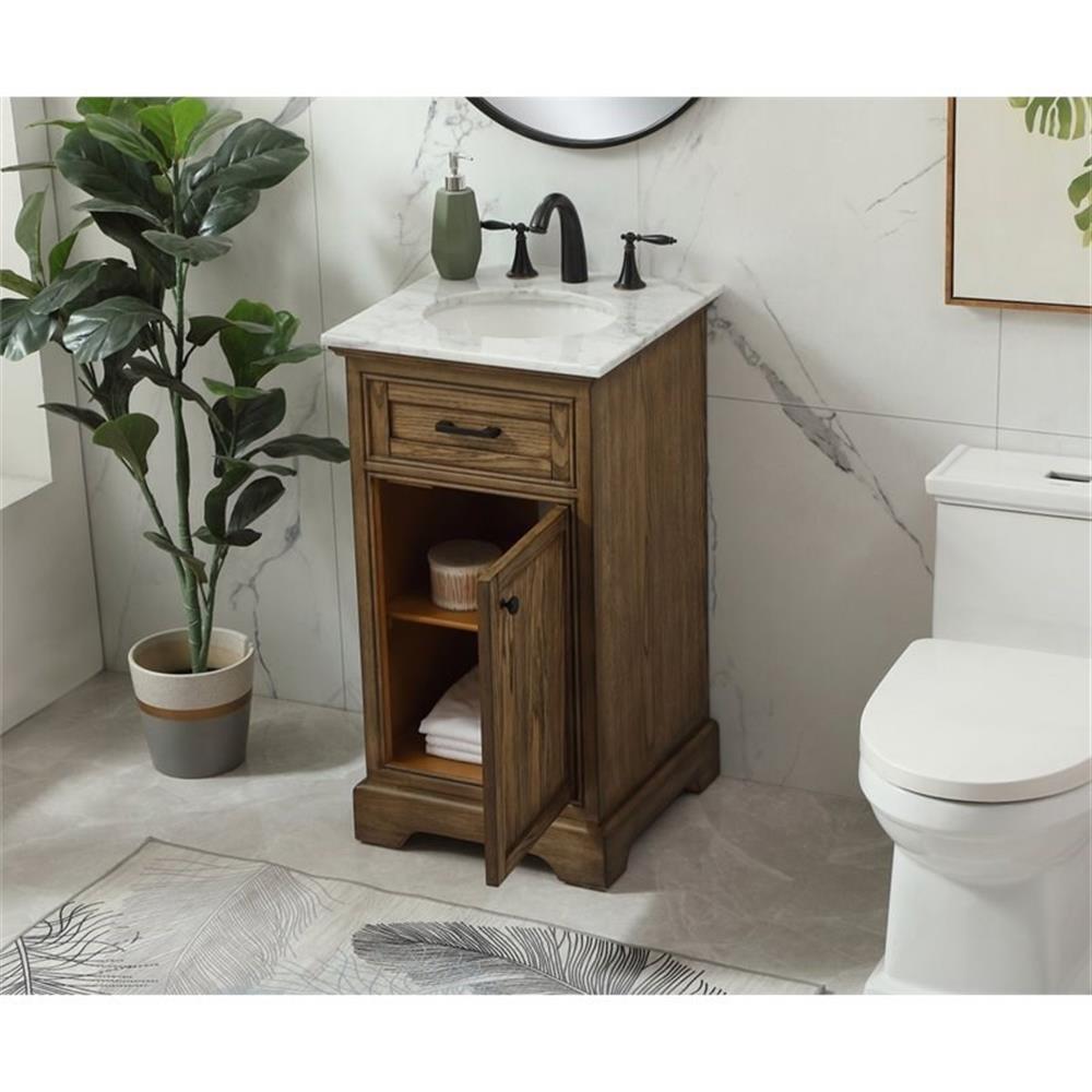 Elegant Decor Americana 19″ Aluminum Alloy Single Bathroom Vanity in Driftwood