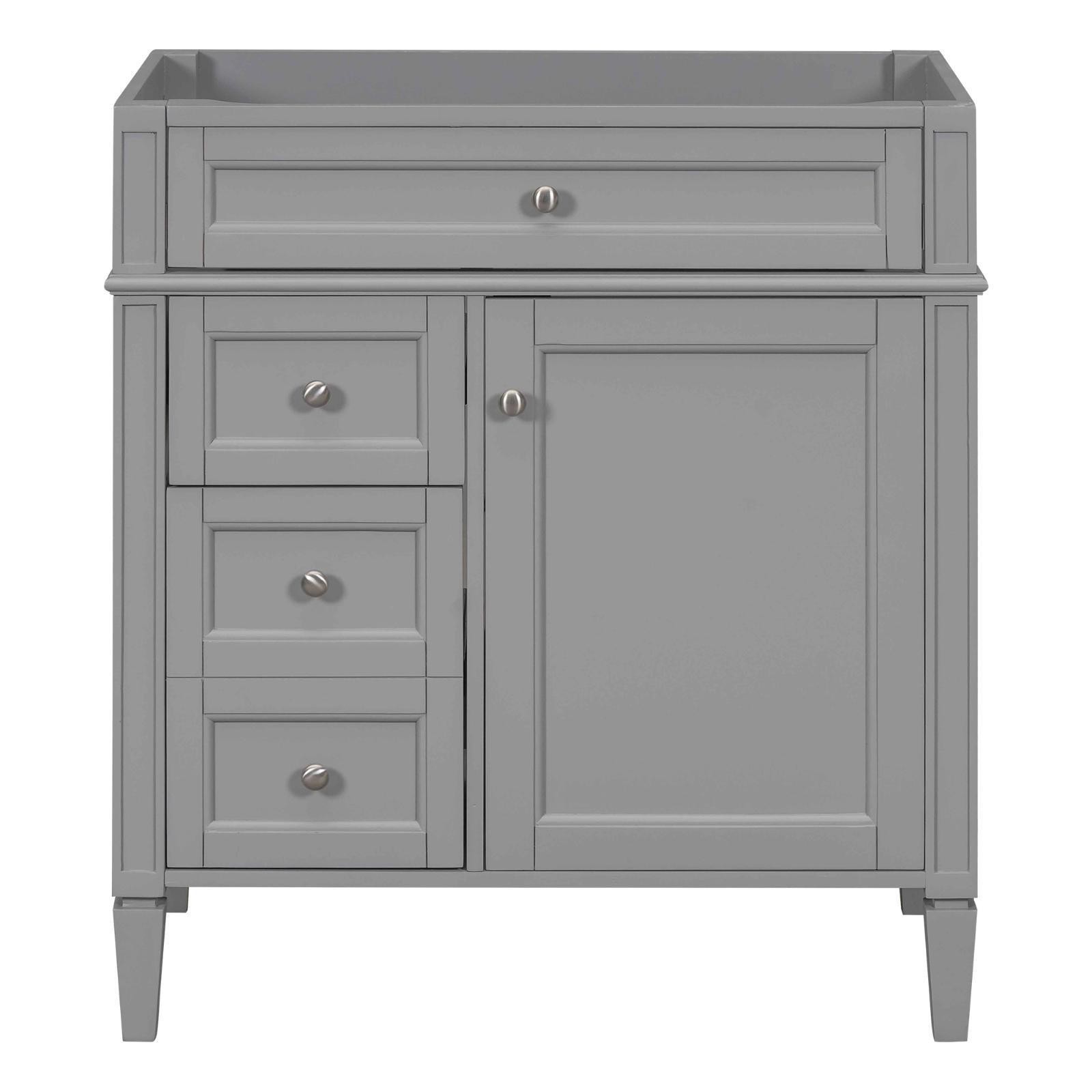 30” Bathroom Vanity Without Top Sink, Modern Bathroom Storage Cabinet with 2