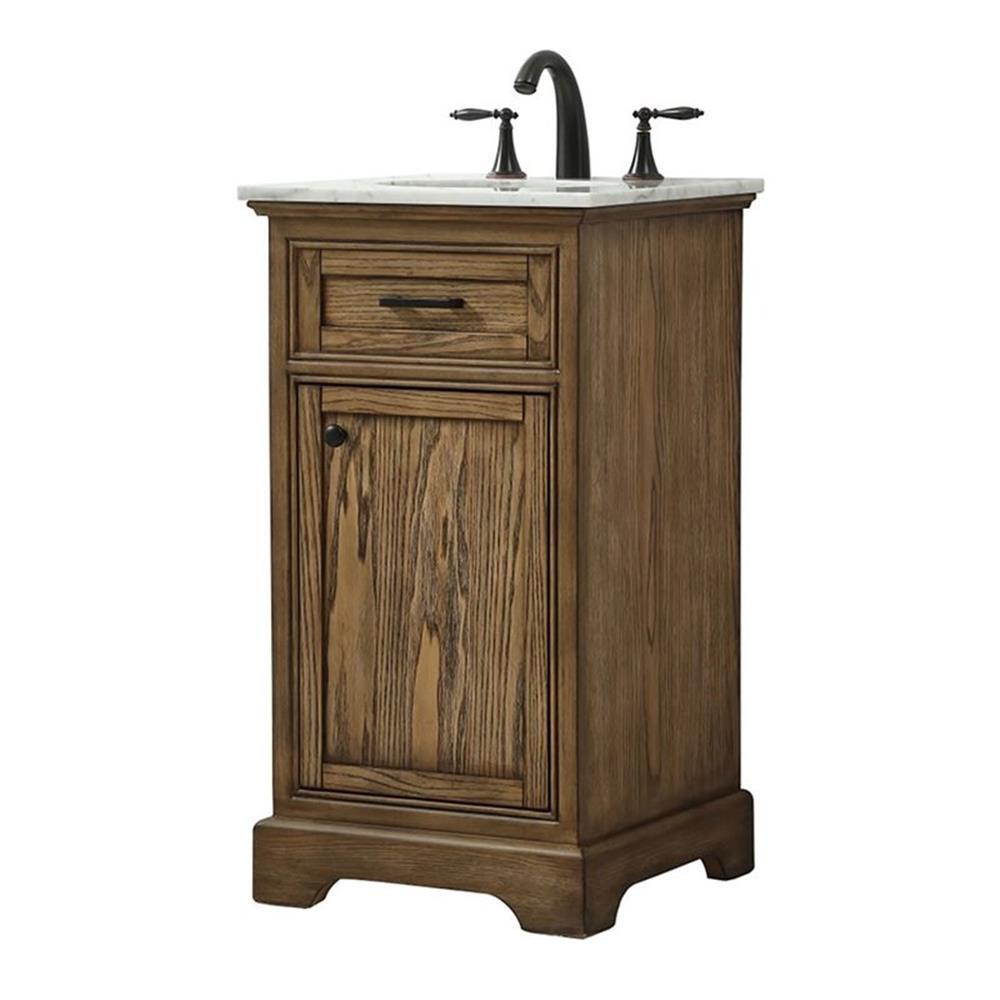 Elegant Decor Americana 19″ Aluminum Alloy Single Bathroom Vanity in Driftwood