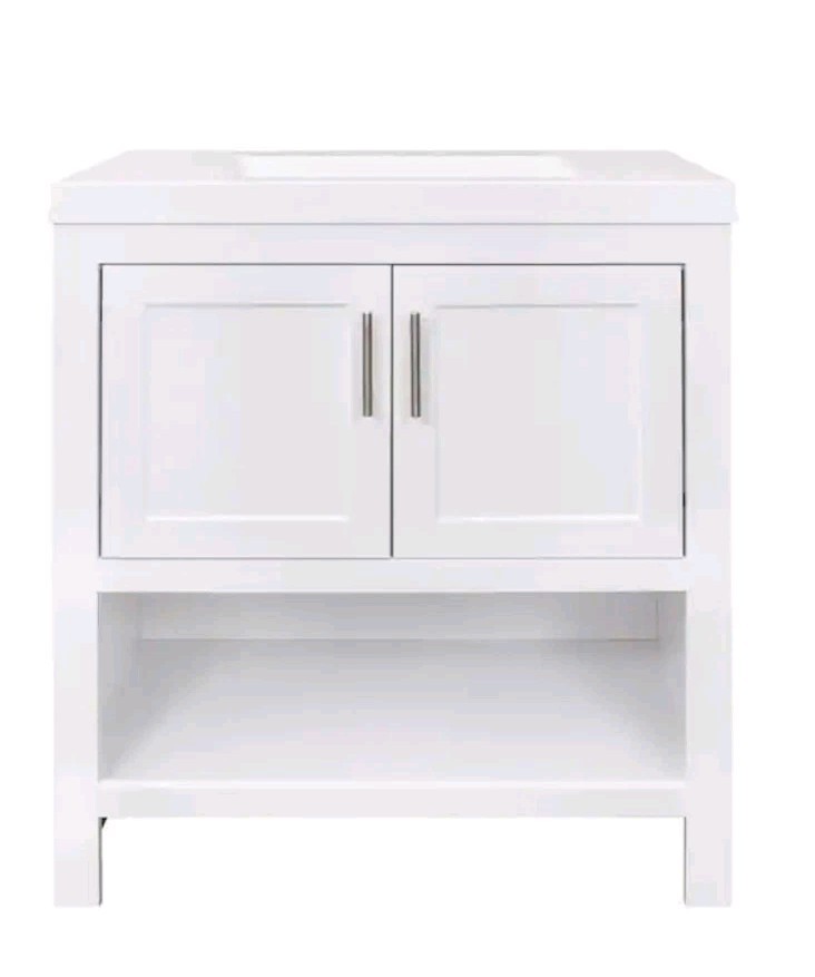 Glacier Bay SPA 24” Vanity Combo White With Mirror Bathroom Cabinets PICKUP ONLY