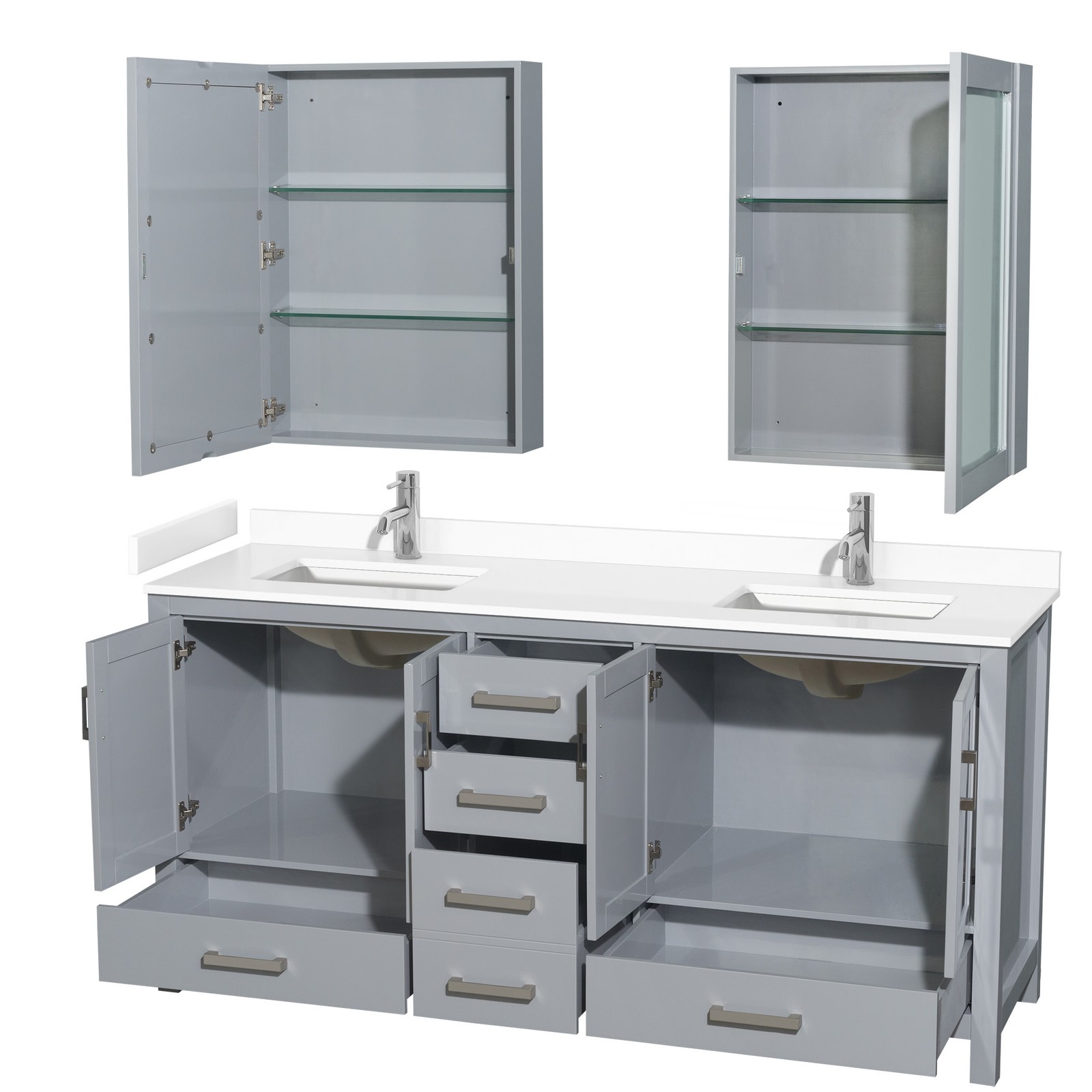 Wyndham Collection WCS141472D-VCA-MED Sheffield 72″ – Espresso / White Cultured