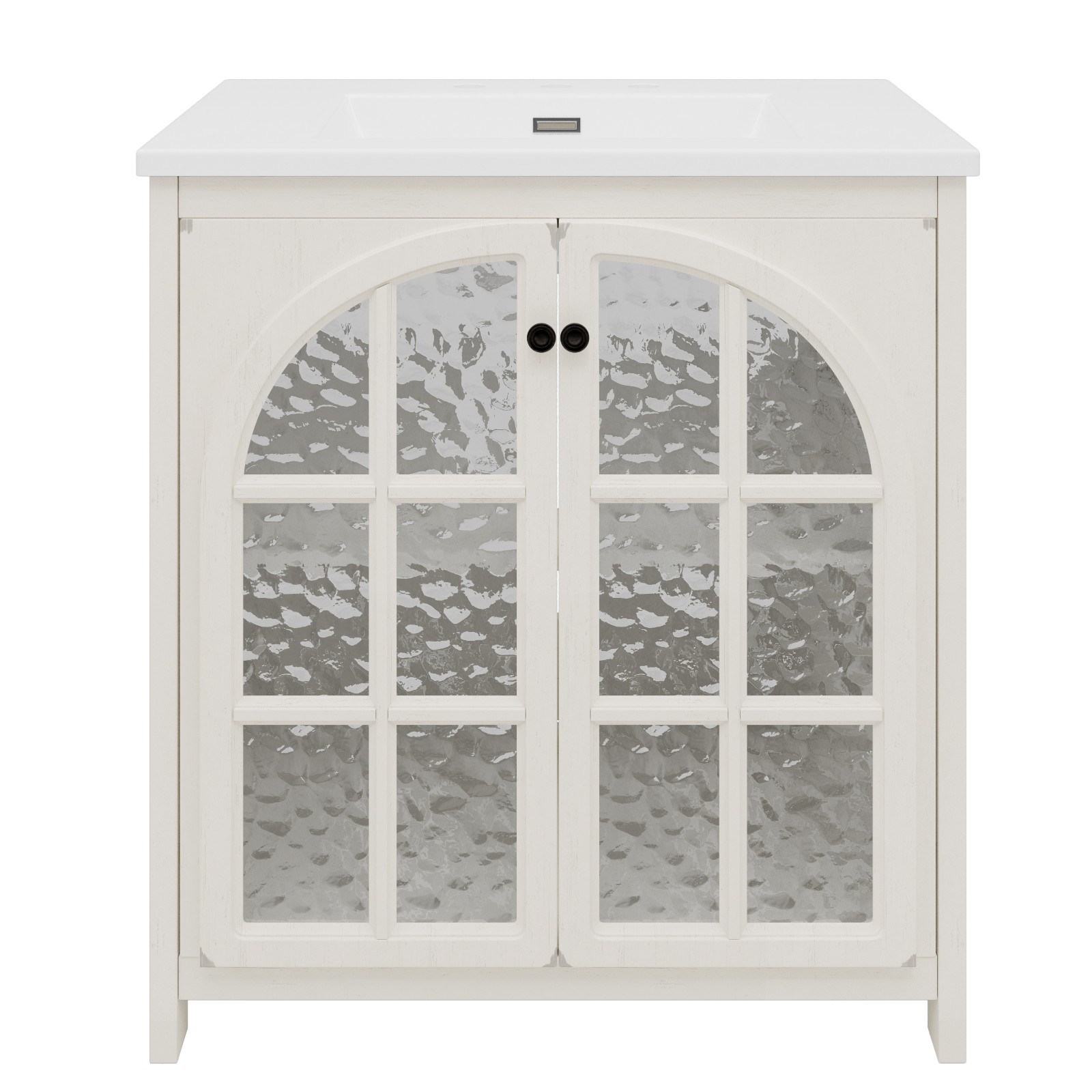 30 Inches Bathroom Vanity with Ceramic Sink,Vintage Rustic Bathroom Cabinet