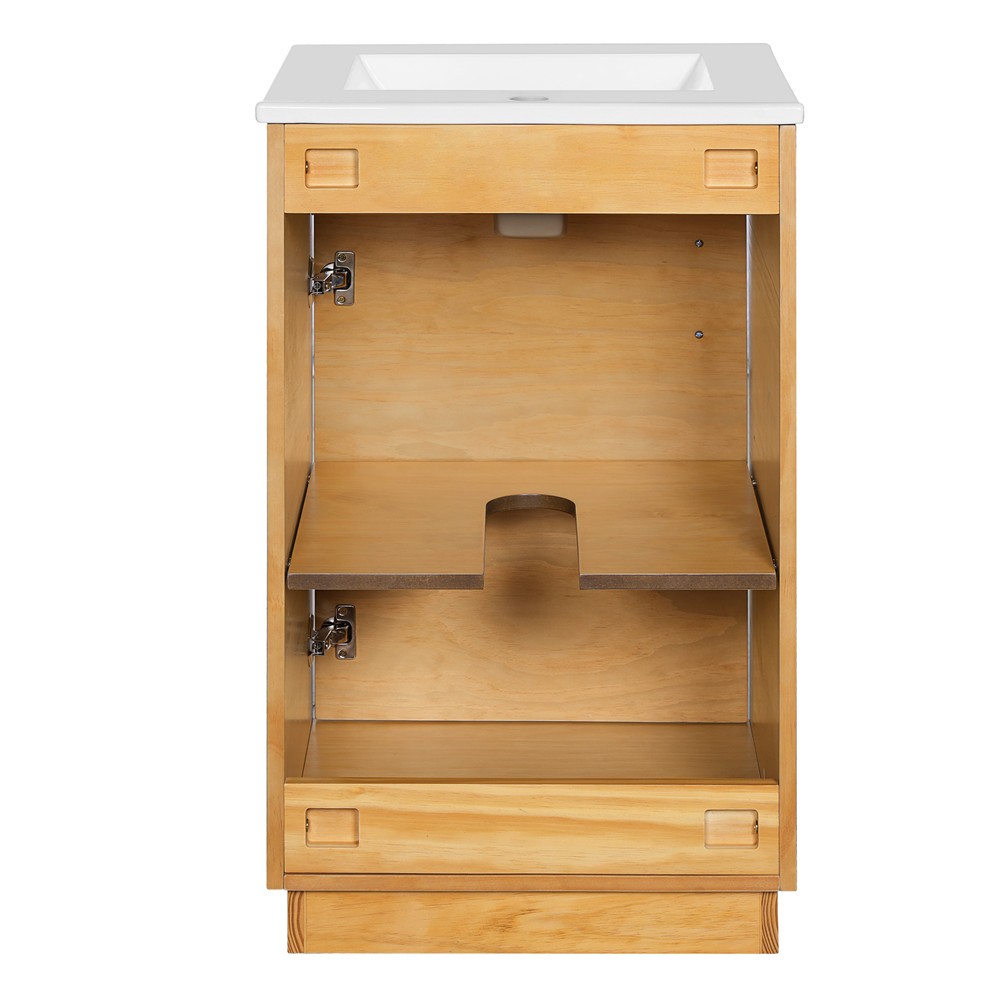 20″ Bathroom Vanity w/Sink, Freestanding Vanity Cabinet,Shelf, Soft Closing Door