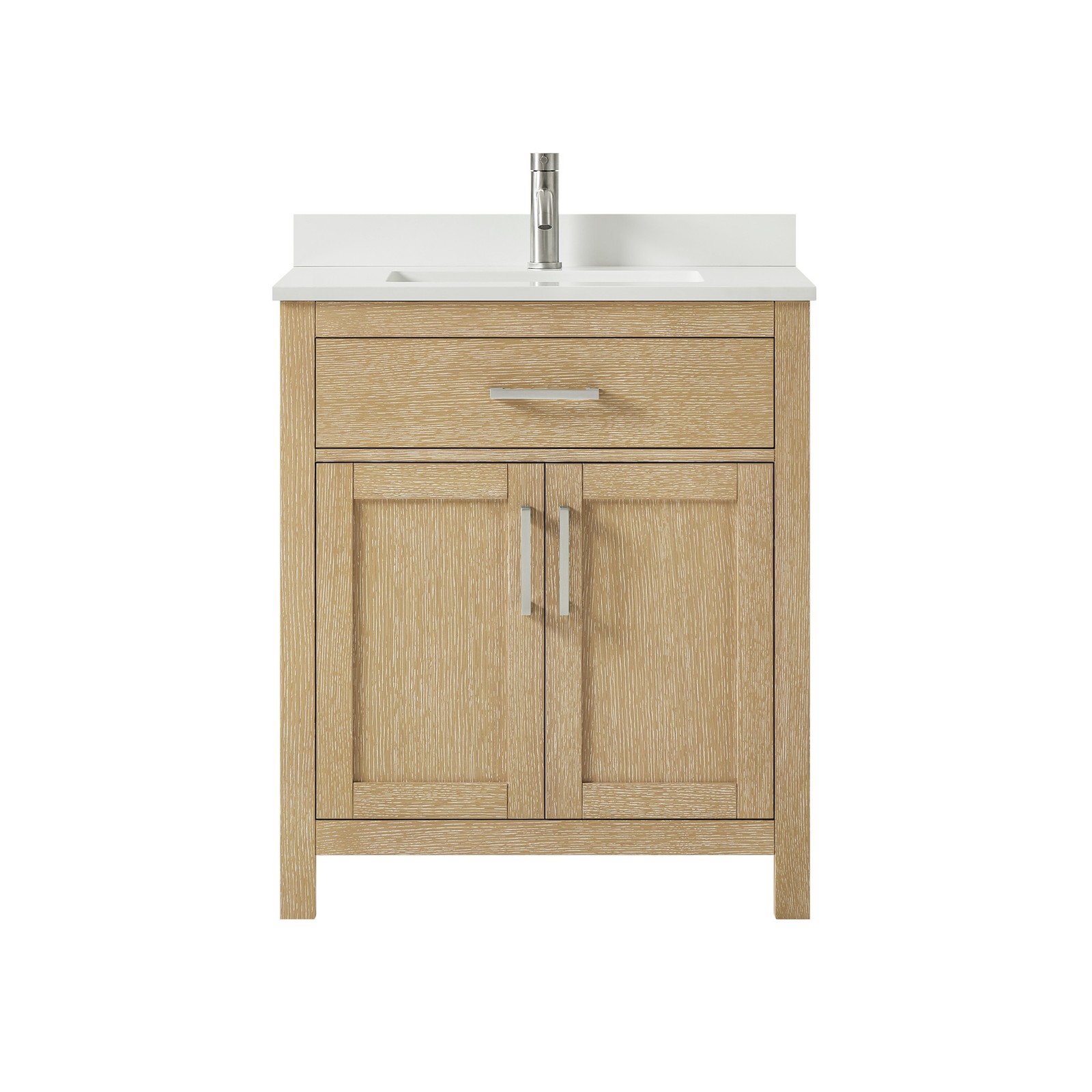 Wyndham Collection WCG242430S-VCA-MXX Beckett 30″ – Whitewashed Oak / White