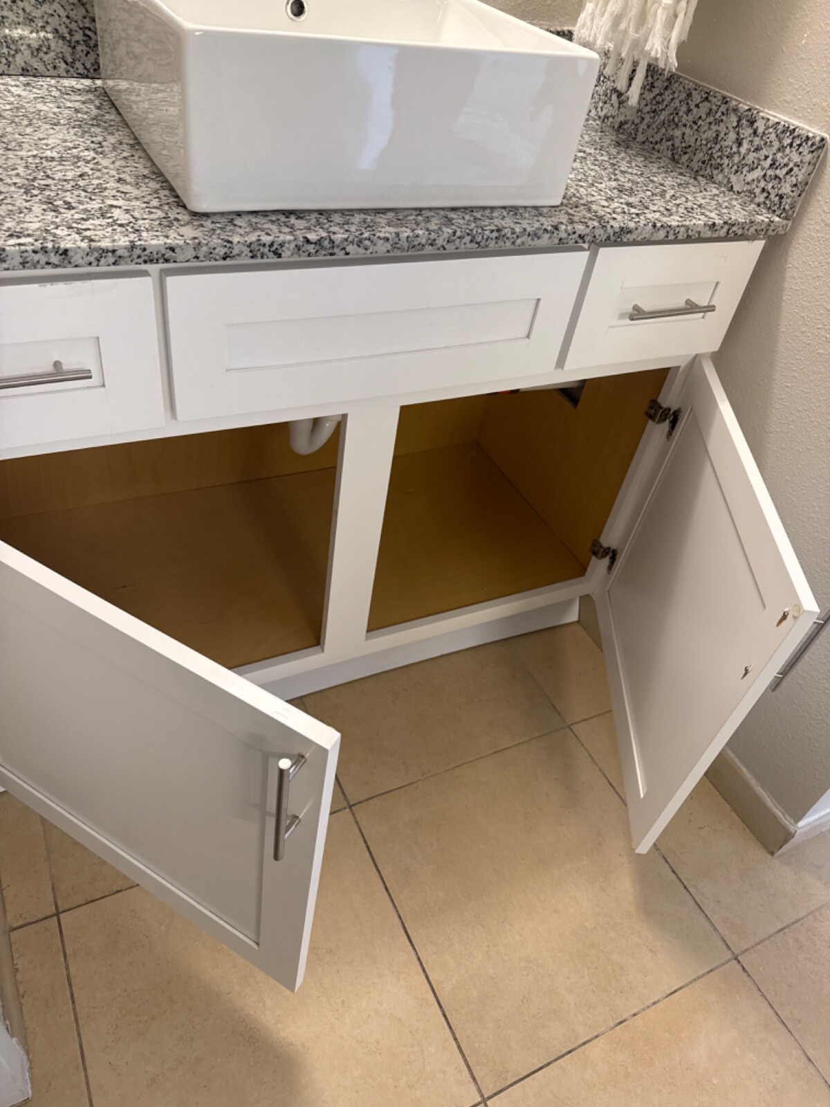 Bathroom Vanity White Storage Cabinet NO Sink & Faucet (23.5X45.5X7.7)
