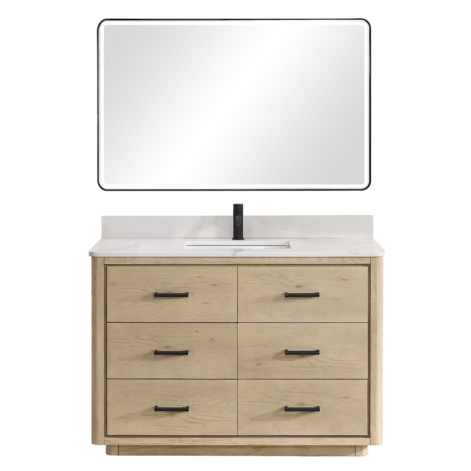 Miseno MV-706548 Porto 48″ – Aged Natural Oak / Fish Maw White