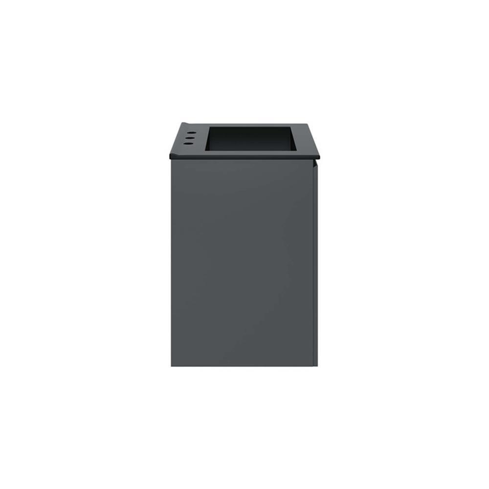 Modway Bryn 24″ Modern Wood/Ceramic Wall-Mount Bathroom Vanity in Gray/Black