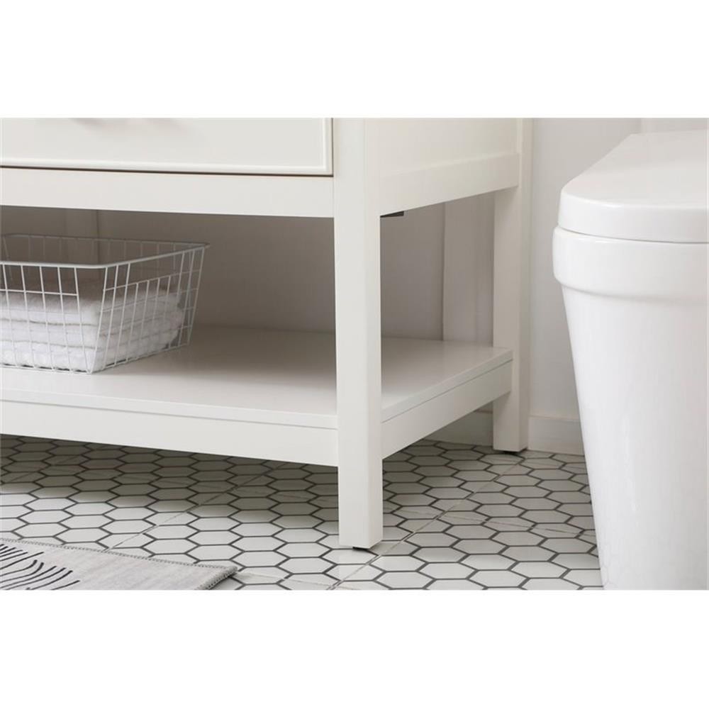Elegant Decor Sinclaire 72″ Aluminum Alloy & MDF Double Bathroom Vanity in White