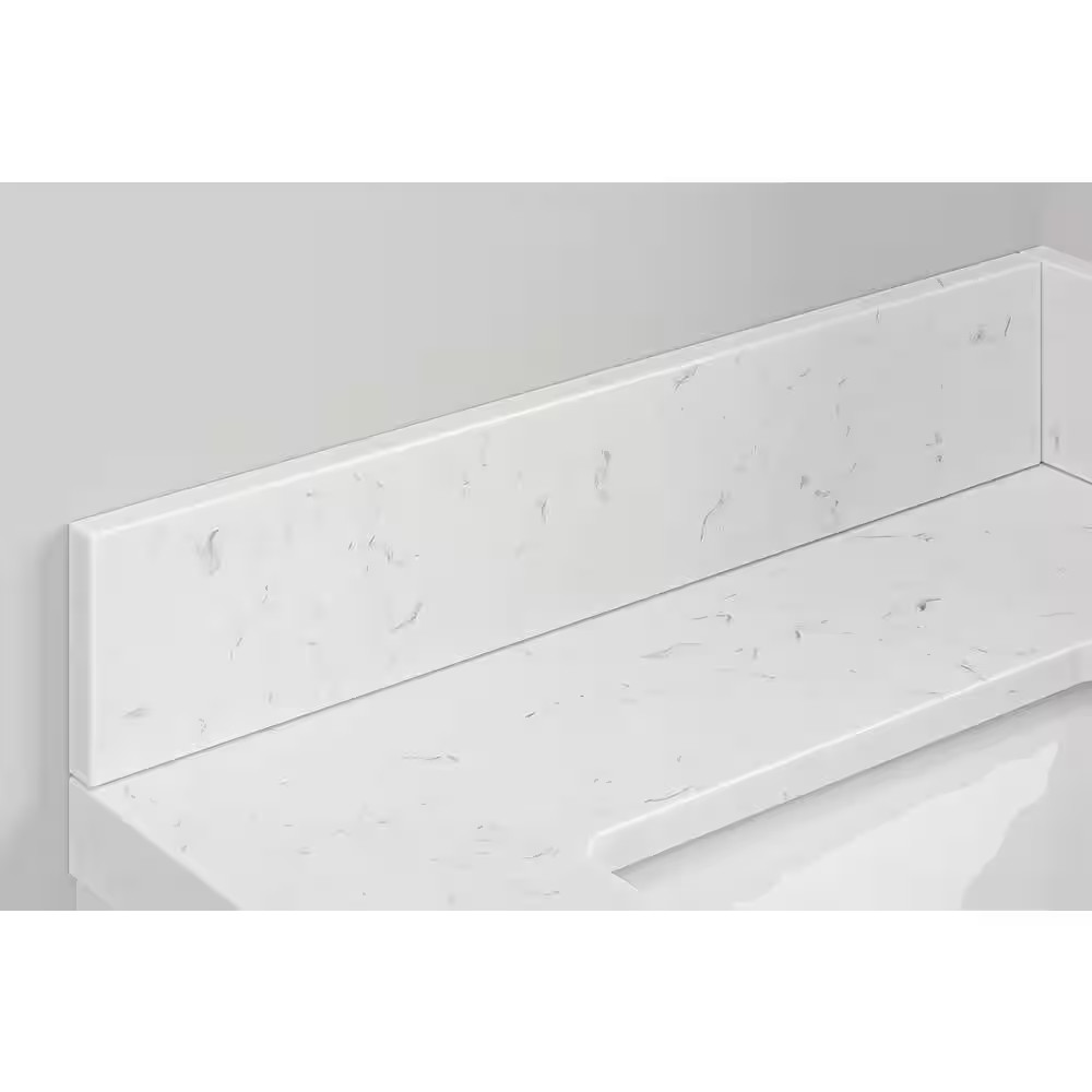 21 In. Carrara White Quartz Vanity Sidesplash in White