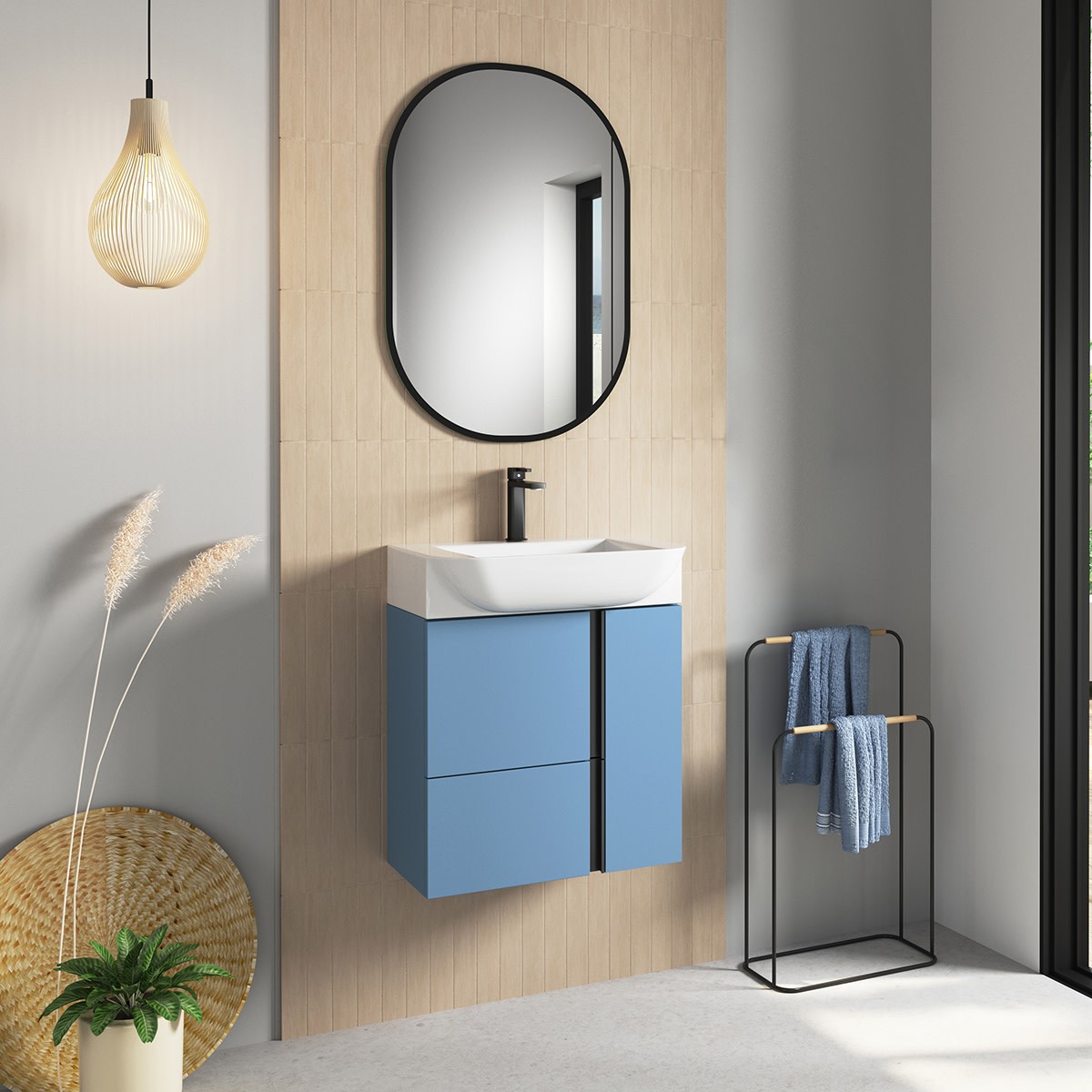 WS Bath Collections Camilia C55 Camilia 24″ Wall Mounted Single – White
