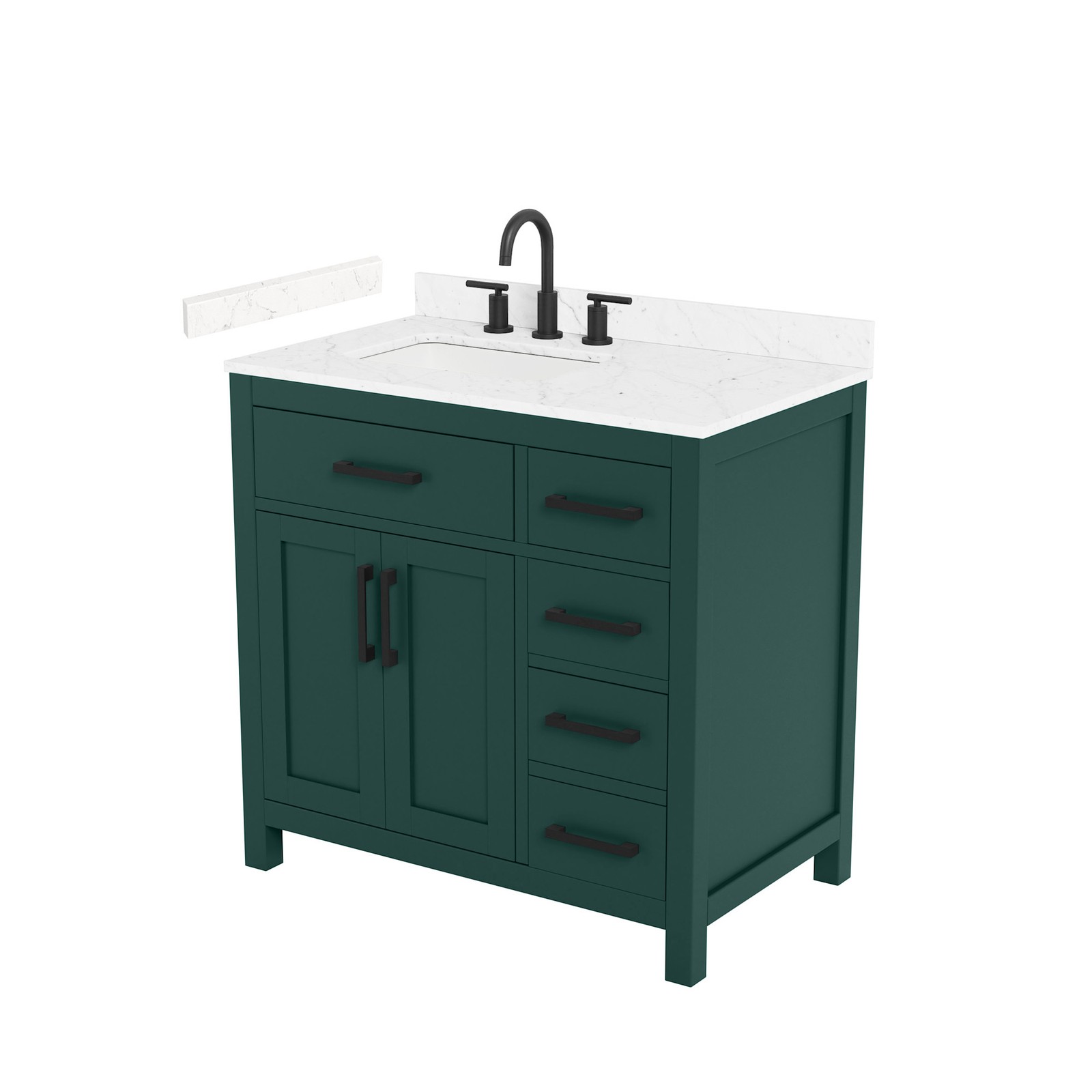 Wyndham Collection WCG242436S-VCA3-US3MXX Beckett 36″ – Green / Carrara Cultured