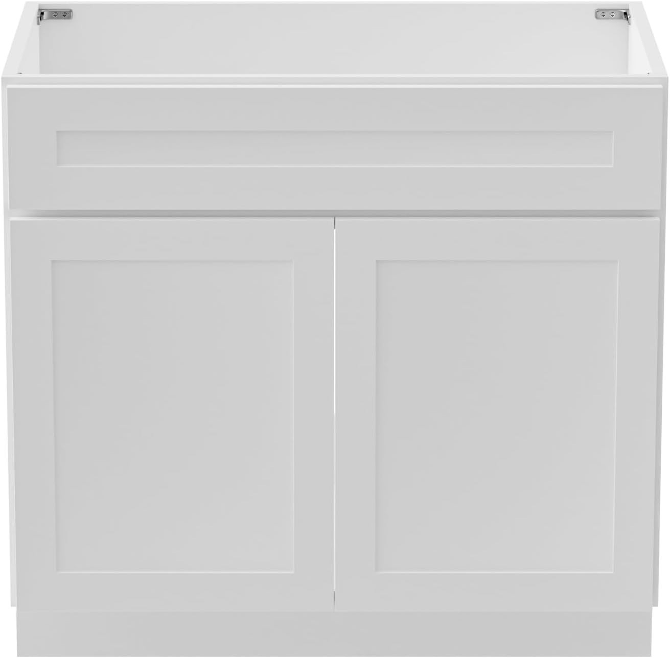 36 Inch Unassembled Bathroom Vanity Cabinet, White, Sink & Handles Not Included