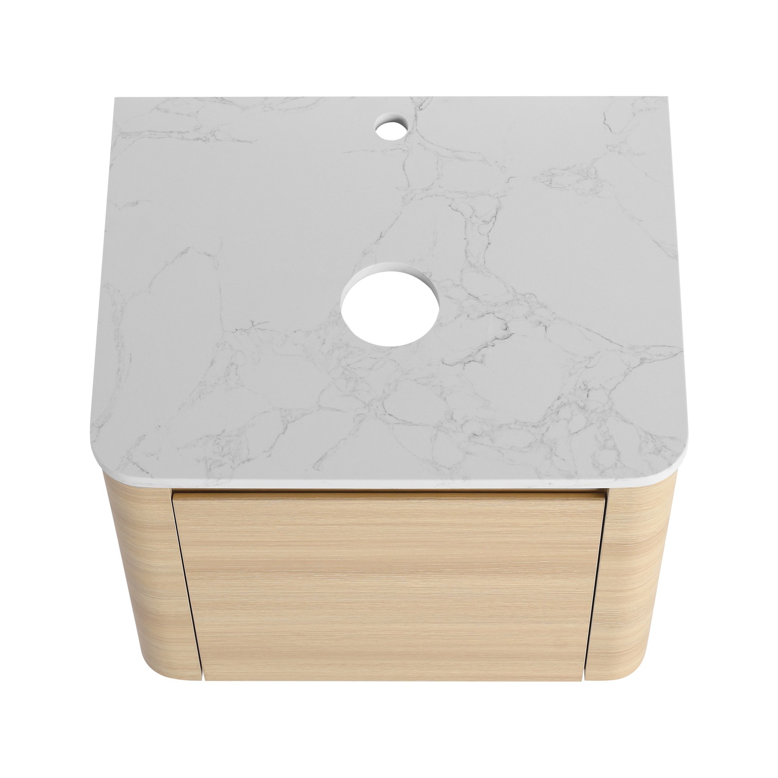 60 in Floating Bathroom Vanity Cabinet 2x White Ceramic Sink Basin +Open Shelves