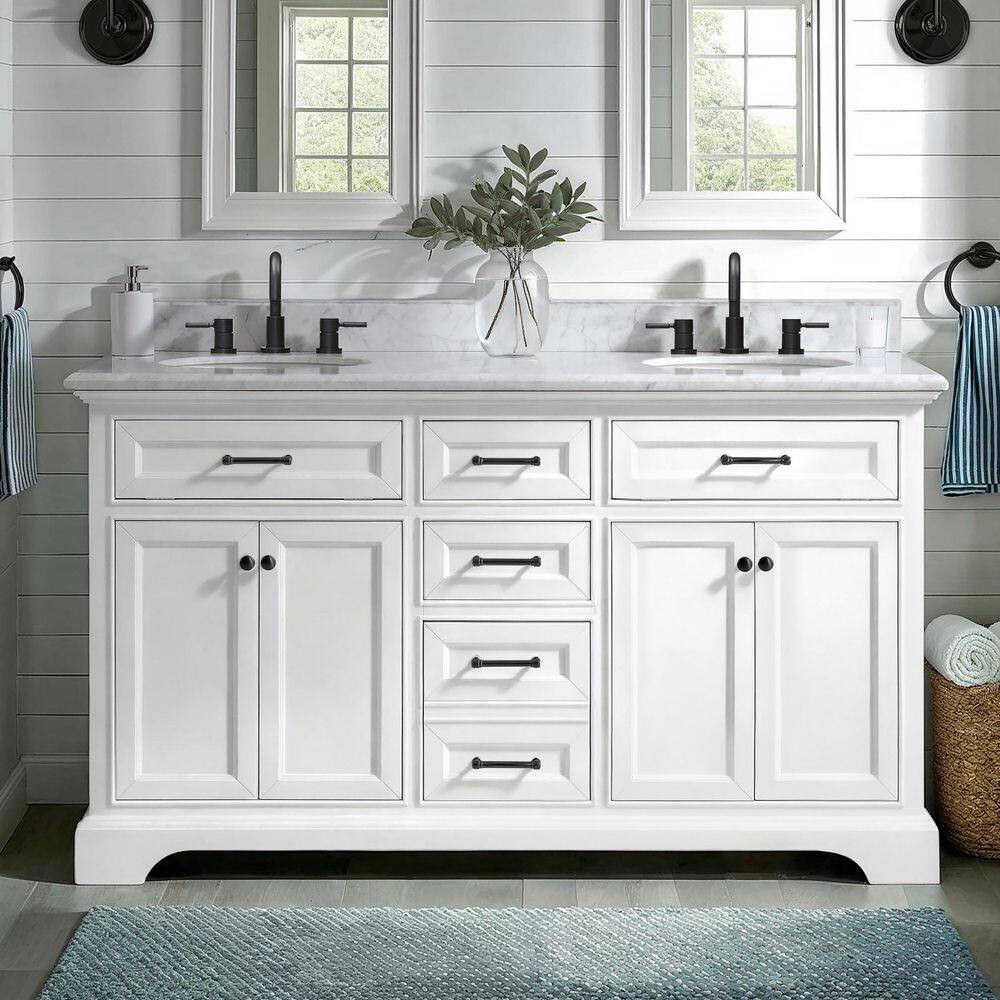 Windlowe 61 In. and 73 In. W Vanity Hardware Set in Matte Black 1-Piece