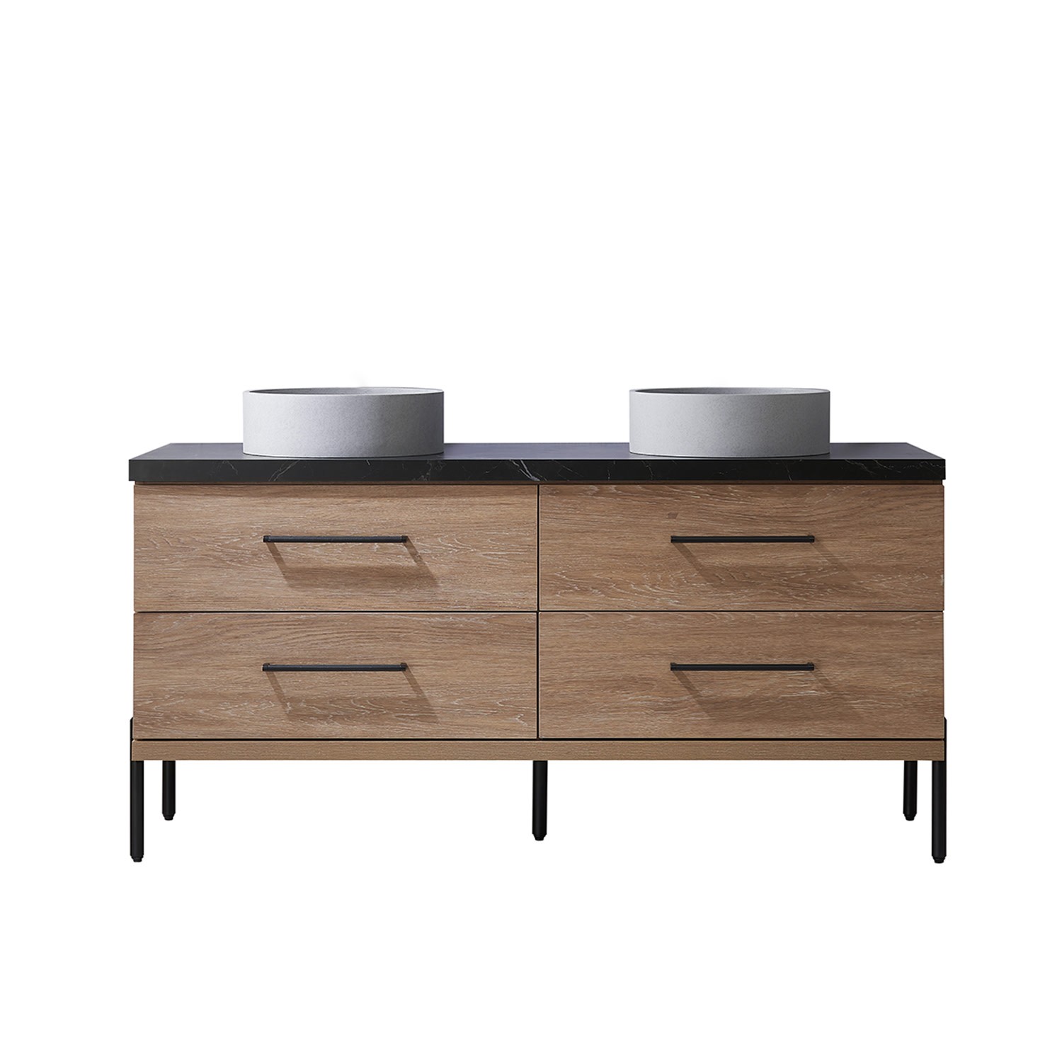 Miseno MV-NM-705160C Trento 60″ – North American Oak / Black