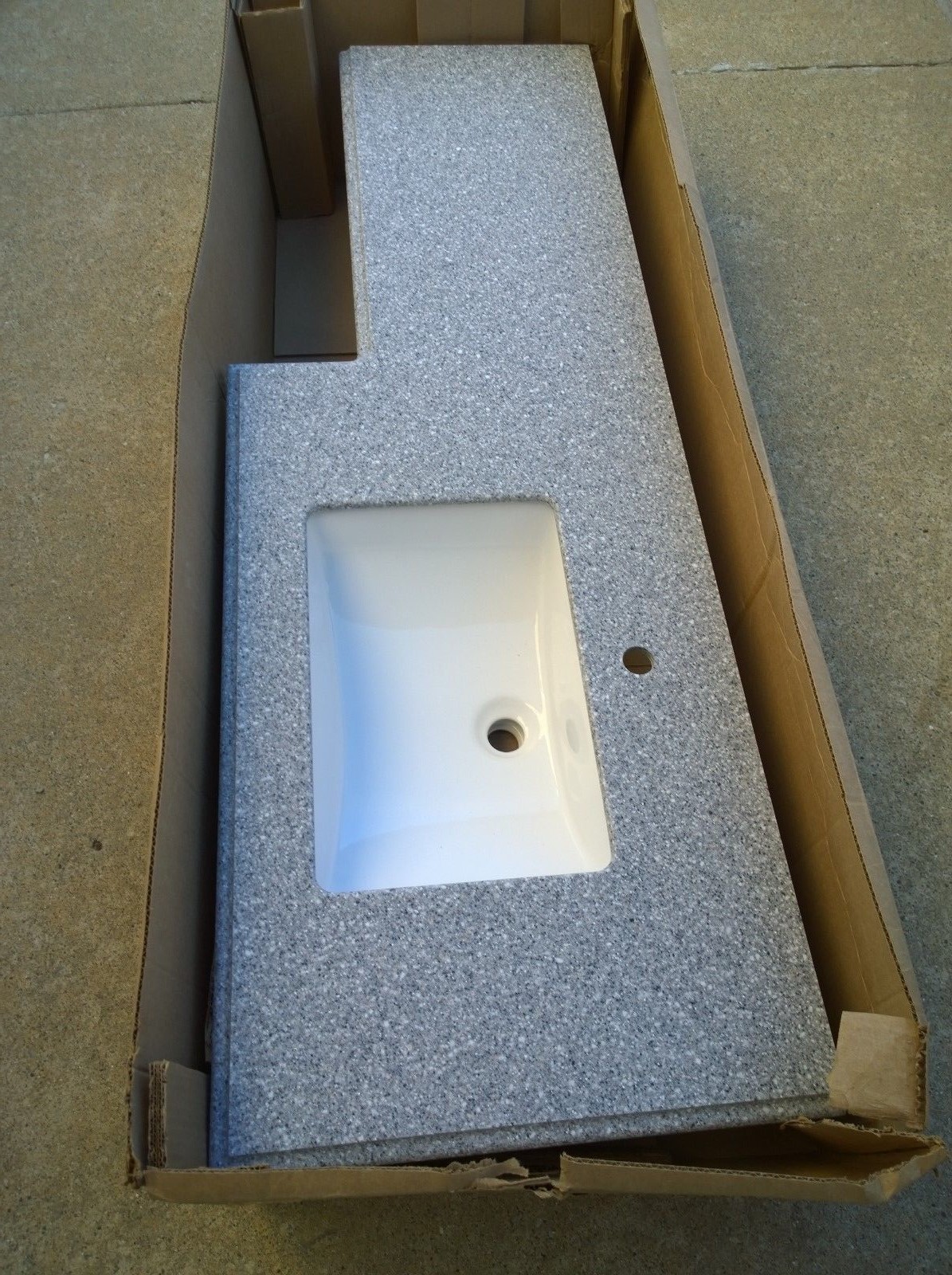 BRAND NEW Nice Cultured Granite Bathroom VANITY TOP + Ceramic Sink 60″ W x 22″ D