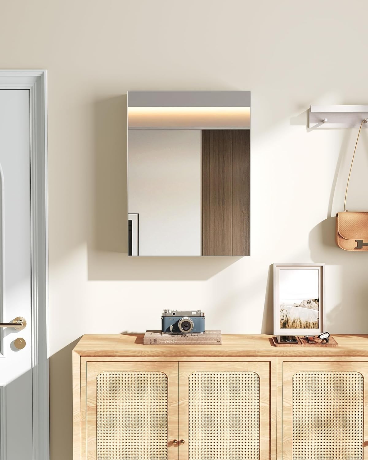 Wall-Mounted Bathroom Vanity with Mirror Medicine Cabinet Storage White