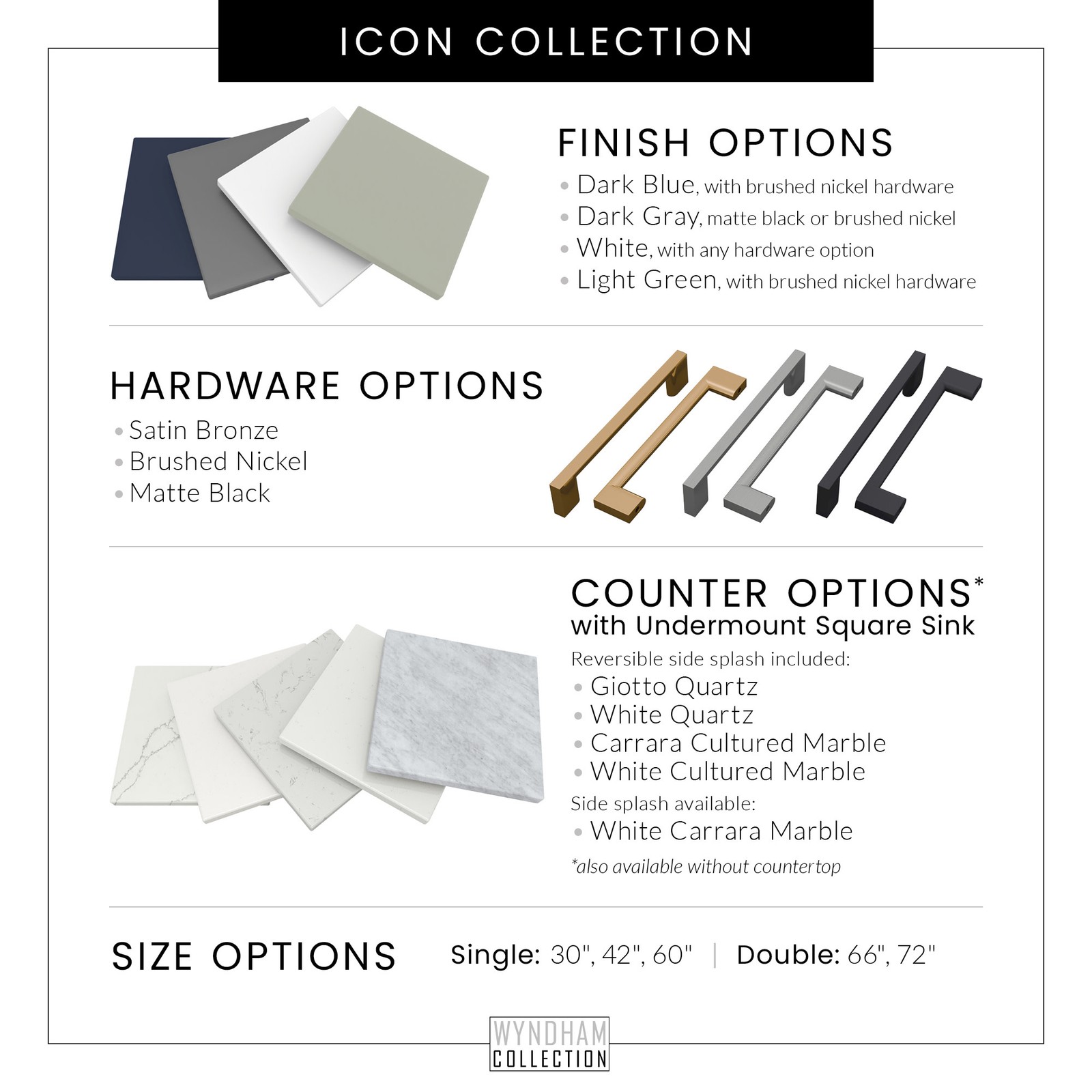 Wyndham Collection WCF1111-30S-NAT-M24 Icon 30″ – Dark Gray / Brushed Nickel