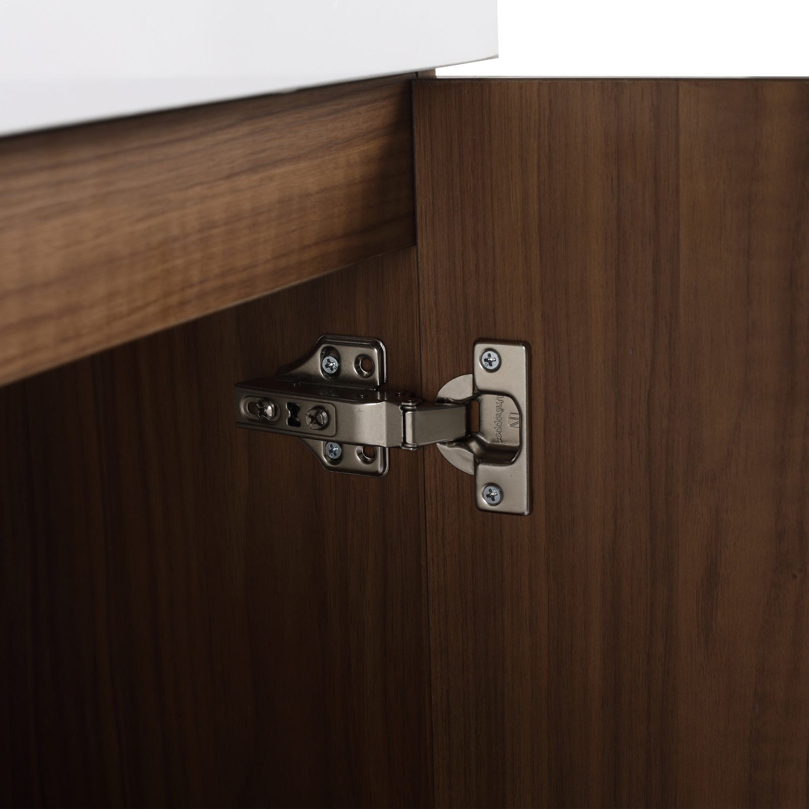 18.5″ Walnut Wall Mounted Floating Bathroom Vanity W/ Door Storage W/ Resin Sink