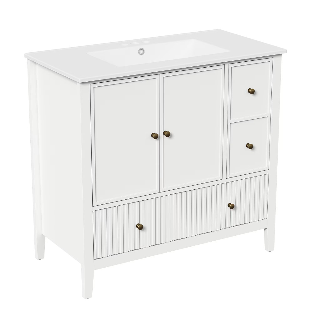 36″ Bathroom Vanity with Sink Combo Bathroom Cabinet with Doors and Drawer