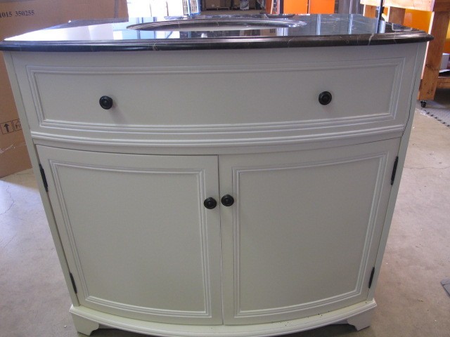 PEGASUS ARCADIA 37″ VANITY WHITE SINK CABINET ARAA3734 BROWN MARBLE TOP $1,014