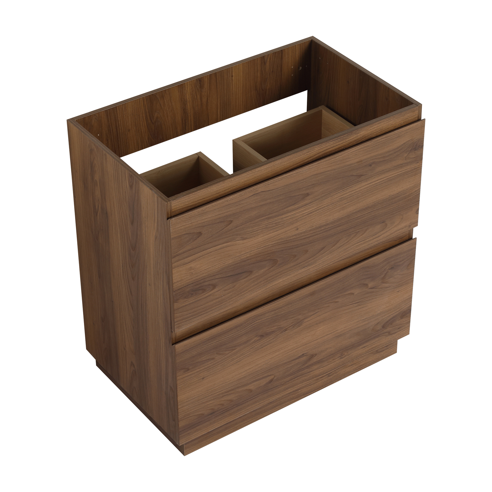 30″ Wood Freestanding Bathroom Vanity W/ Undermount Resin Sink +2 Drawers Brown