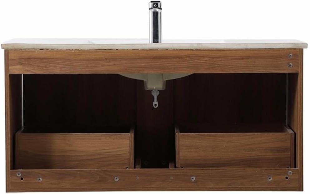 Elegant Lighting 40 inch Single Bathroom Floating Vanity in Walnut Brown