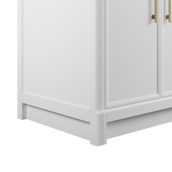 72″ James Martin Bellshire 660-V72-BW-3VSL Double Vanity Cabinet Silver Top