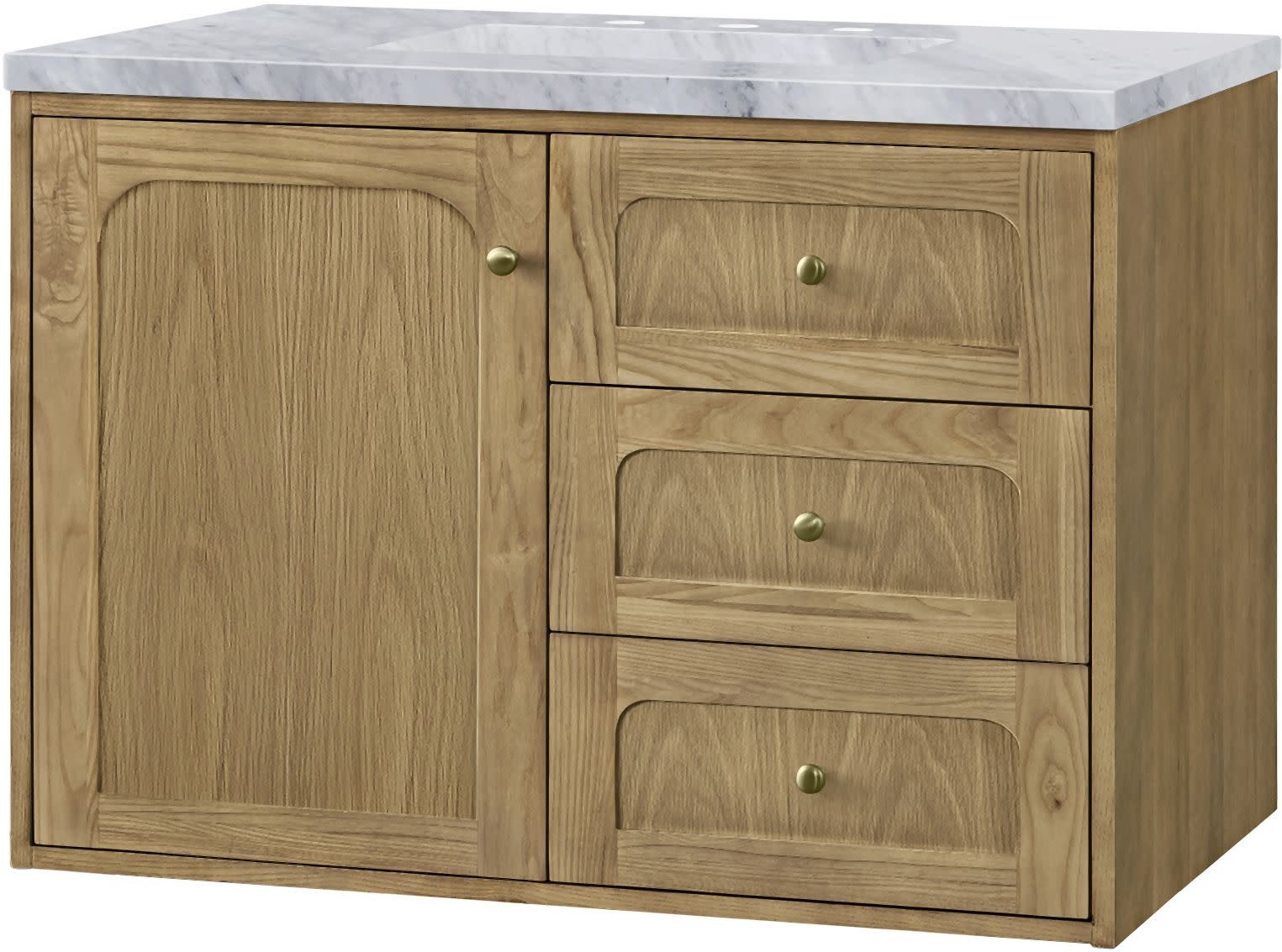 James Martin Vanities 545-V36-3CAR Laurent 36″ Single Basin – Light Natural Oak