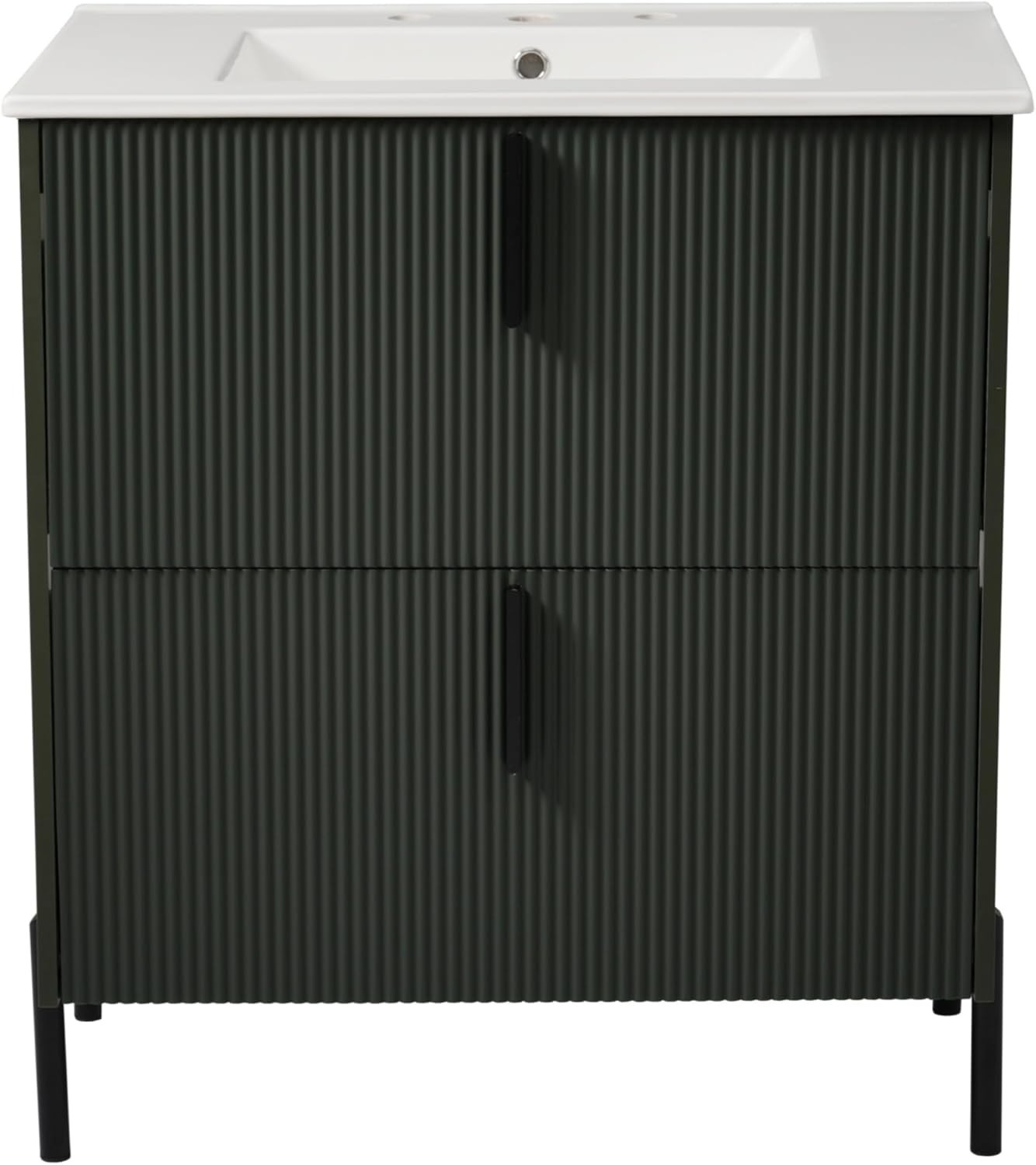 30 in.Bathroom Vanity with Fluted Design Vanity with Sink Suit For Any Bathroom