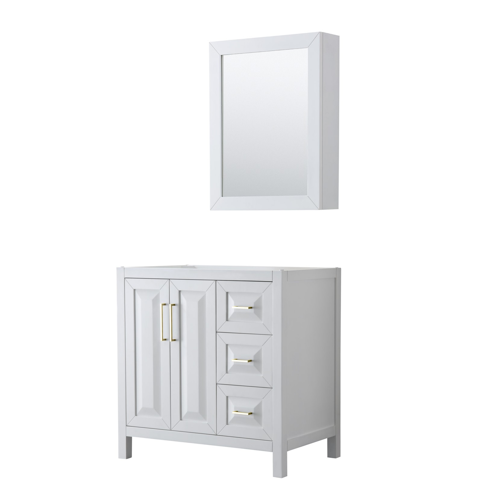 Wyndham Collection WCV252536SCXSXXMED Daria 35″ Single – White / Brushed Gold