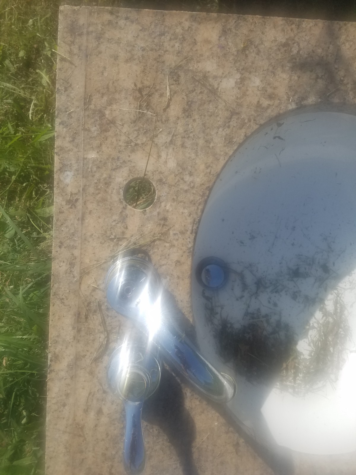 Granite Top with Under Mount White Oval Sinks Bathroom