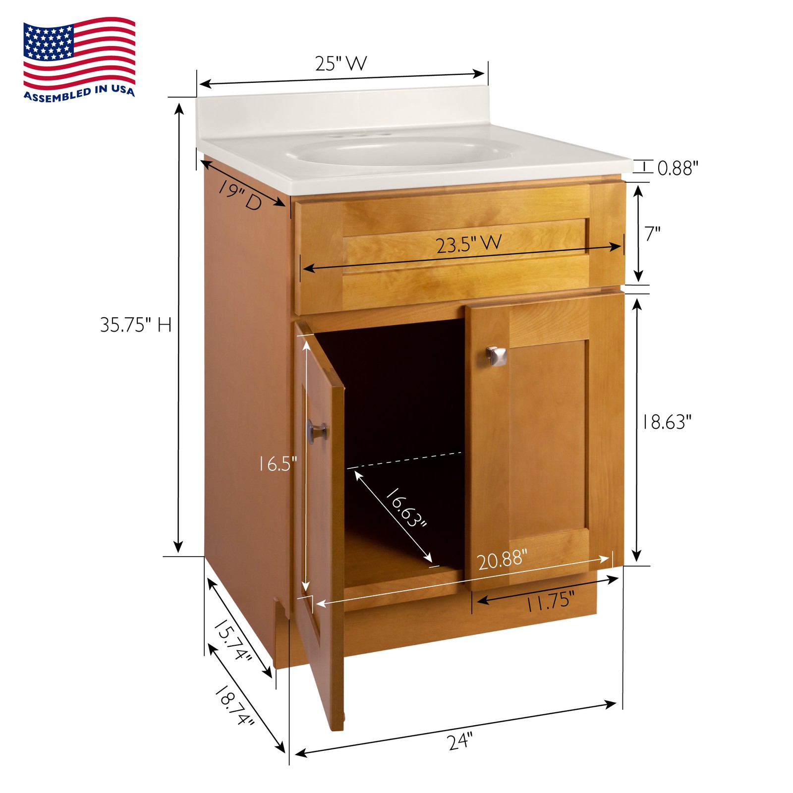 Design House 231217 Brookings 24″ – Modern Birch