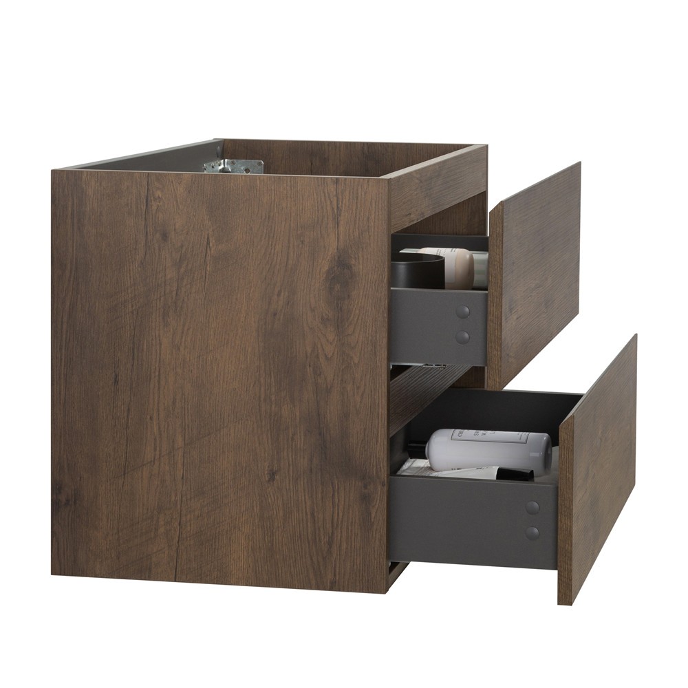 24″ 30″ 36″ Wall Mounted Bathroom Vanity, Floating Cabinet, 2 Drawers, Base Only