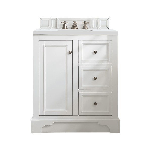 36″ James Martin De Soto 825-V36-BW-3WZ Vanity Cabinet White Zeus Silestone Top