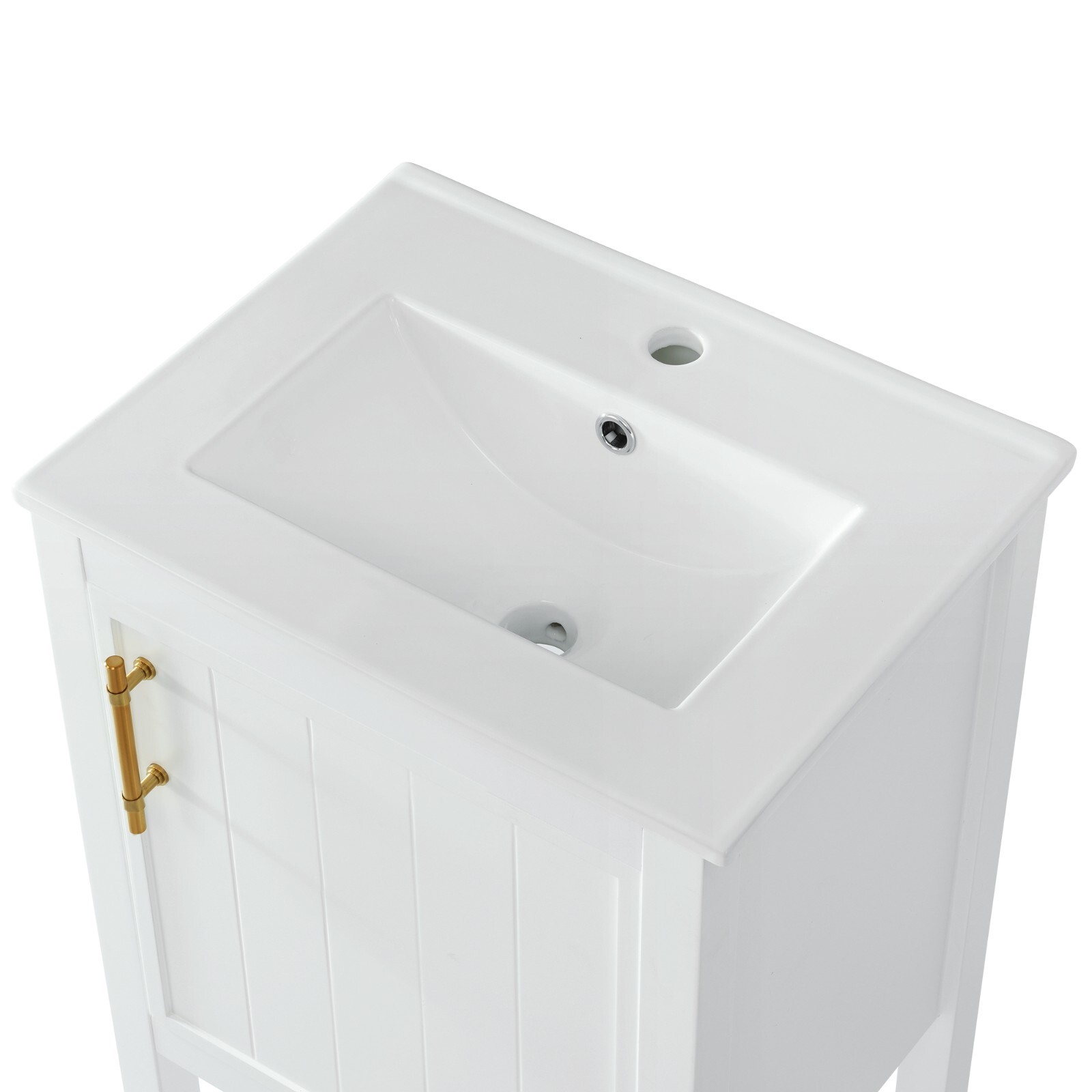 20″ Bathroom Vanity with Sink Door Open Shelf Rack Freestanding Storage Cabinet