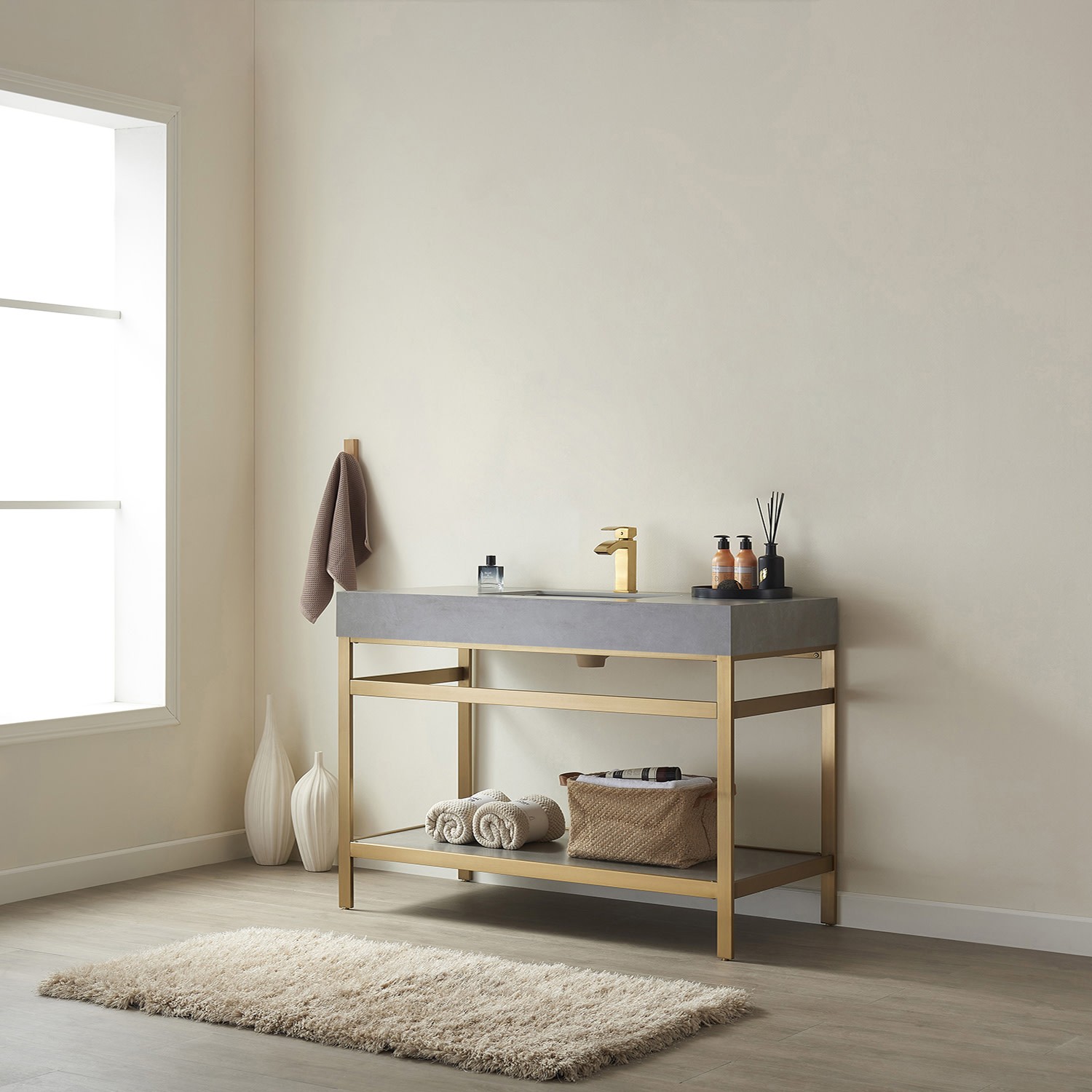Miseno MV702548-NM Funes 48″ – Brushed Gold / White