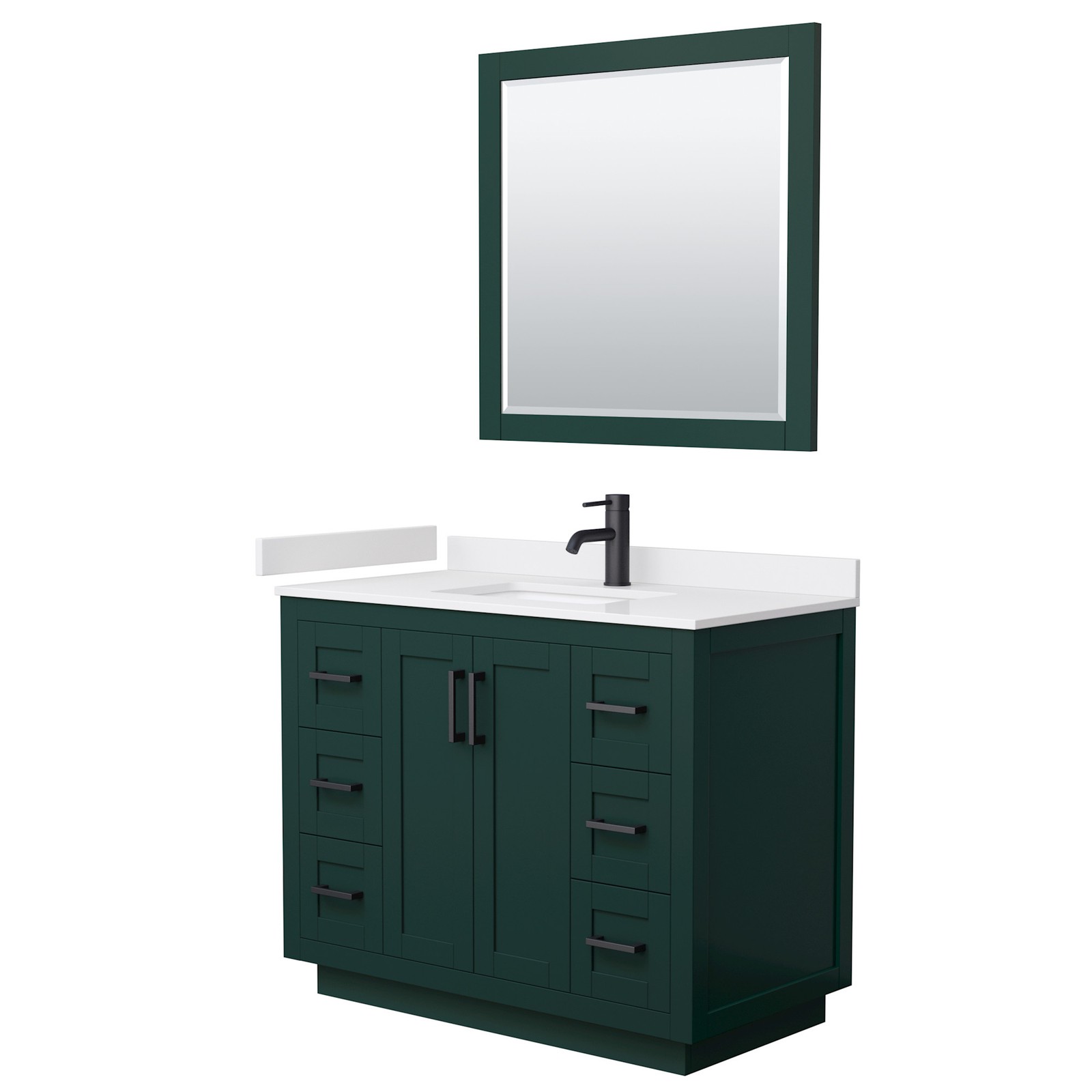Wyndham Collection WCF2929-42S-VCA-M34 Miranda 42″ – Dark Gray / Carrara