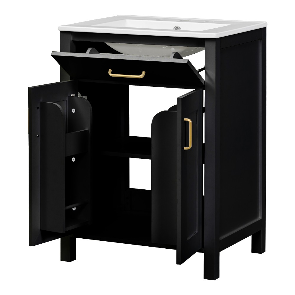 24″Bathroom Vanity Combo with Ceramic sink, Luxurious Space-Saving Vanity